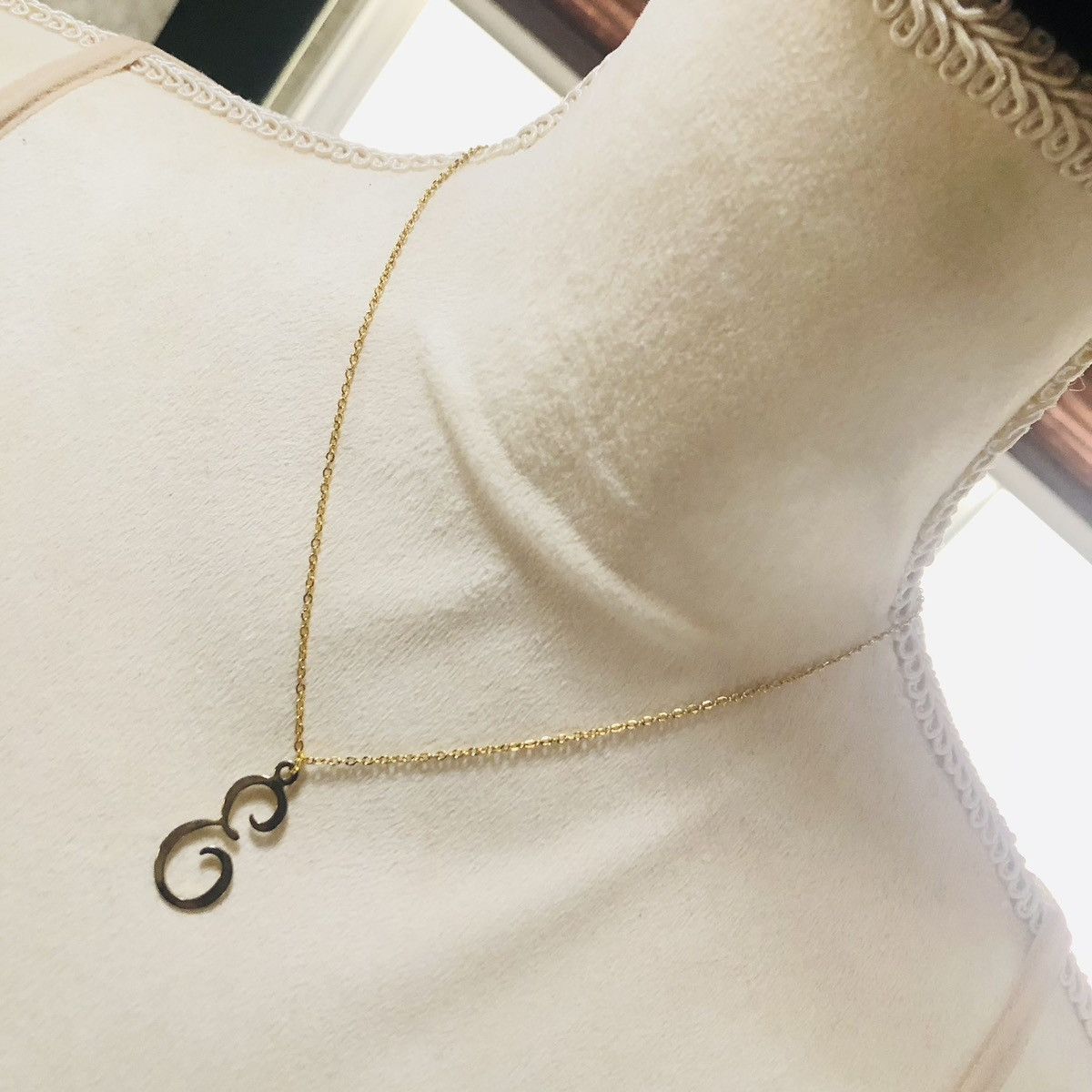Handmade Handcrafted vintage gold fancy monogram initial necklace Size ONE SIZE - 1 Thumbnail