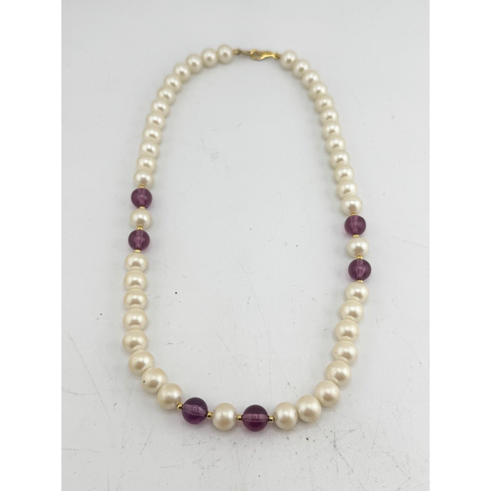 Vintage Vintage faux pearl purple beaded necklace Size ONE SIZE - 2 Thumbnail