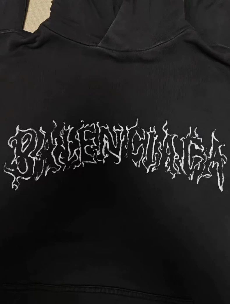 Balenciaga Balenciaga 24 FW dragon flame metal hooded sweatshirt 2503- Size US M / EU 48-50 / 2 - 3 Thumbnail