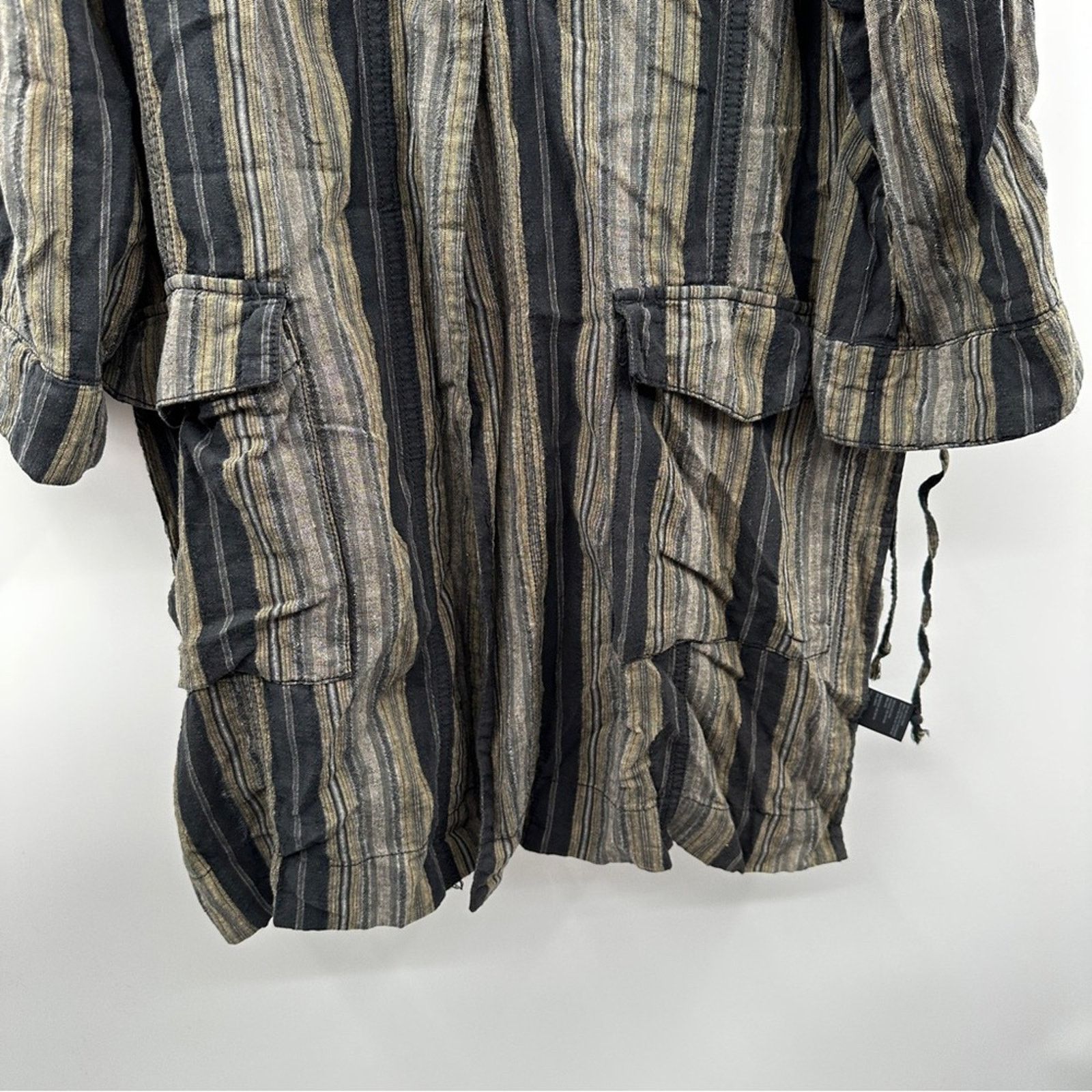 Urban Outfitters Urban Outfitters BDG Olive Green Black Stripe Hooded Jacket Size S / US 4 / IT 40 - 3 Thumbnail