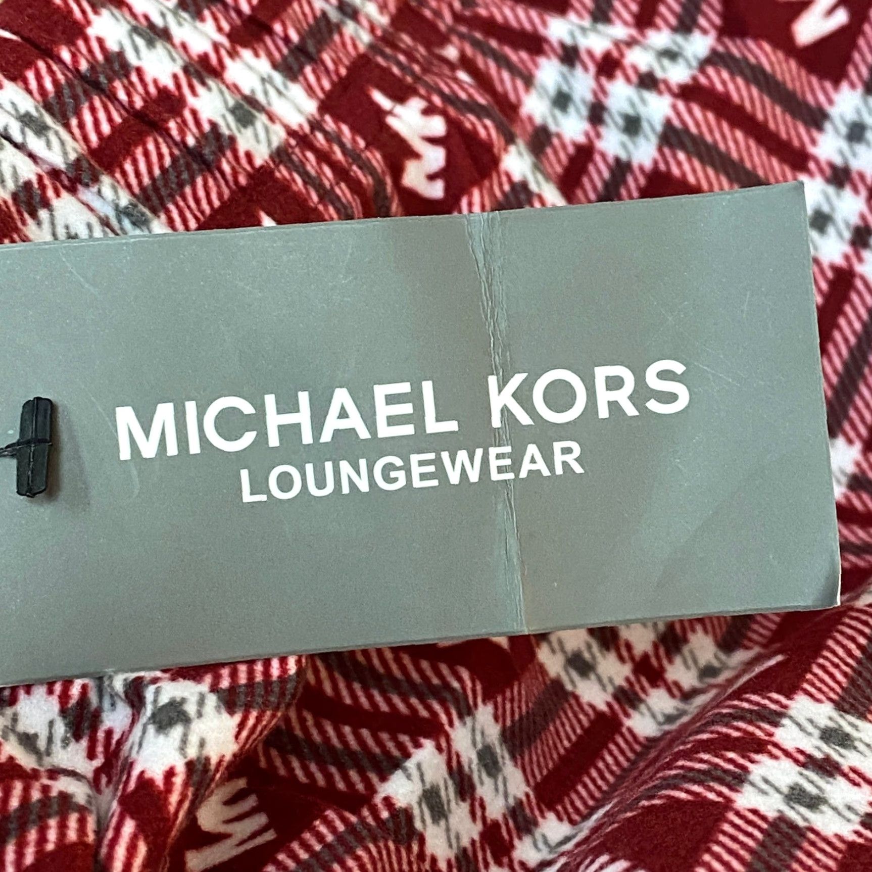 Michael Kors Michael Kors Loungewear Pants Mens Large Plaid MK Logo Pajama Pants Red White Size US 33 - 3 Thumbnail