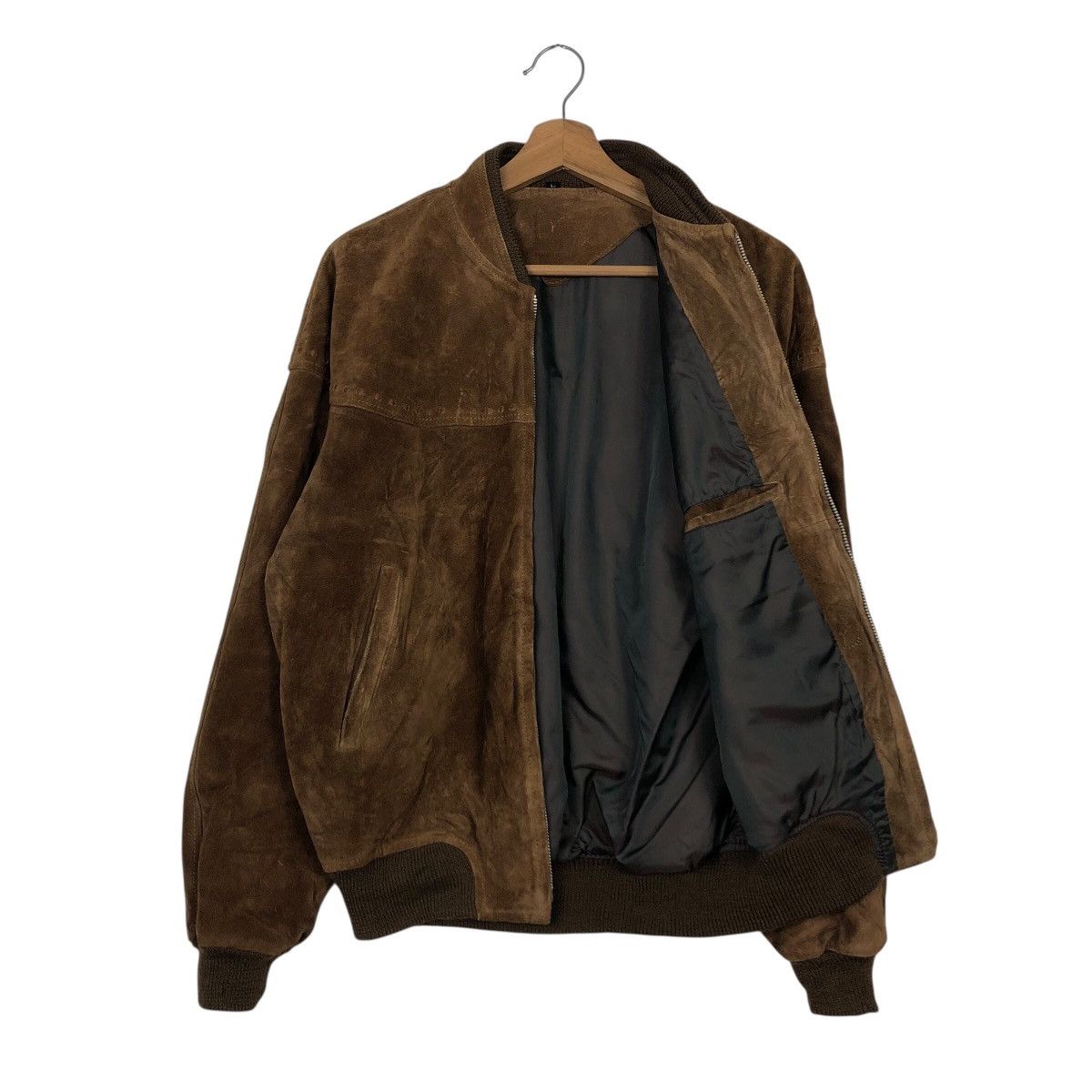 Japanese Brand 90s Suede Genuine Leather MA-1 Style Bomber Issey Miyake Size US L / EU 52-54 / 3 - 12 Thumbnail