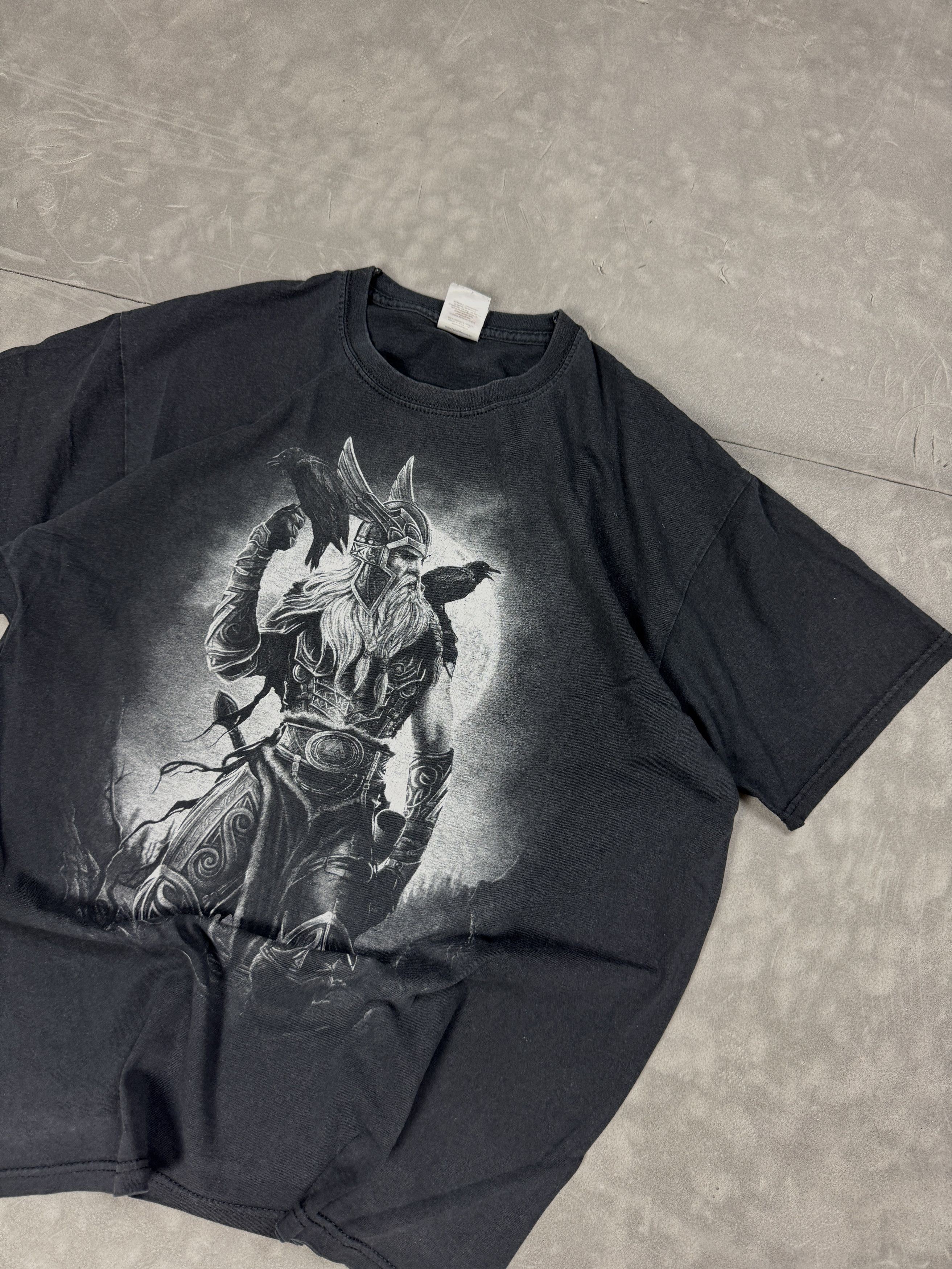 Gildan × Vintage Vintage viking big print T-shirt streetwear retro 90s 80s Size US L / EU 52-54 / 3 - 3 Thumbnail