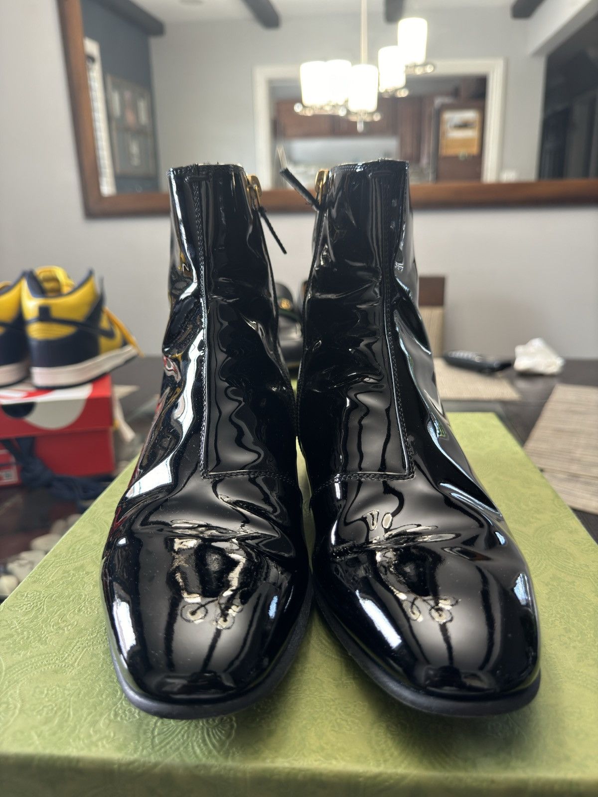 Gucci Gucci Patent Leather Logo Boots Size US 7 / EU 40 - 2 Thumbnail
