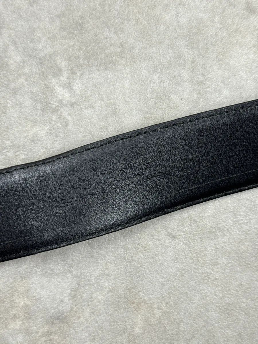 Yves Saint Laurent [RUNWAY] AW2003 Yves Saint Laurent Black Leather Oval Metallic Buckle Belt Size ONE SIZE - 8 Thumbnail