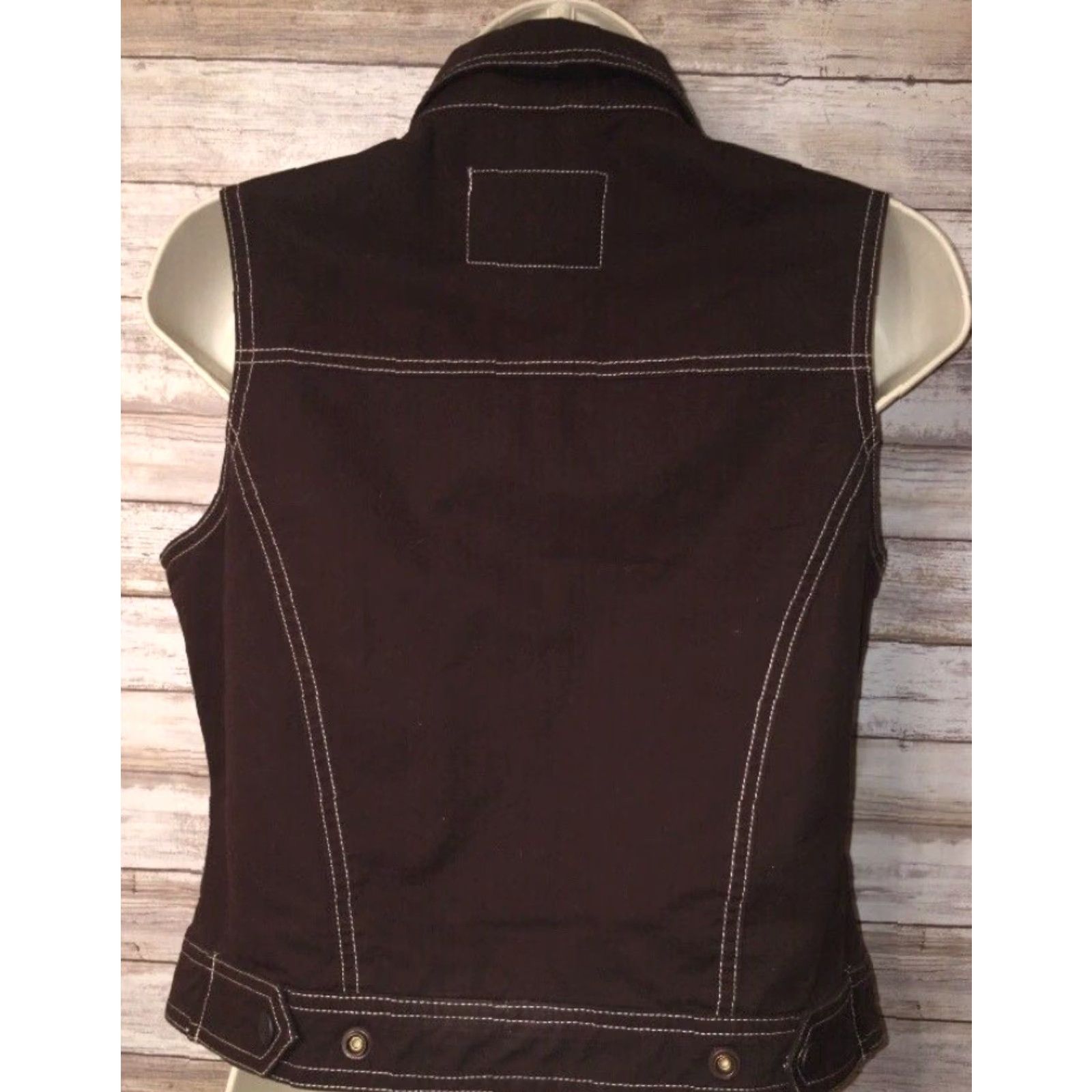 CO VINTAGE Outback Women's Brown Snap Button Front Vest Size Small Size S / US 4 / IT 40 - 4 Thumbnail