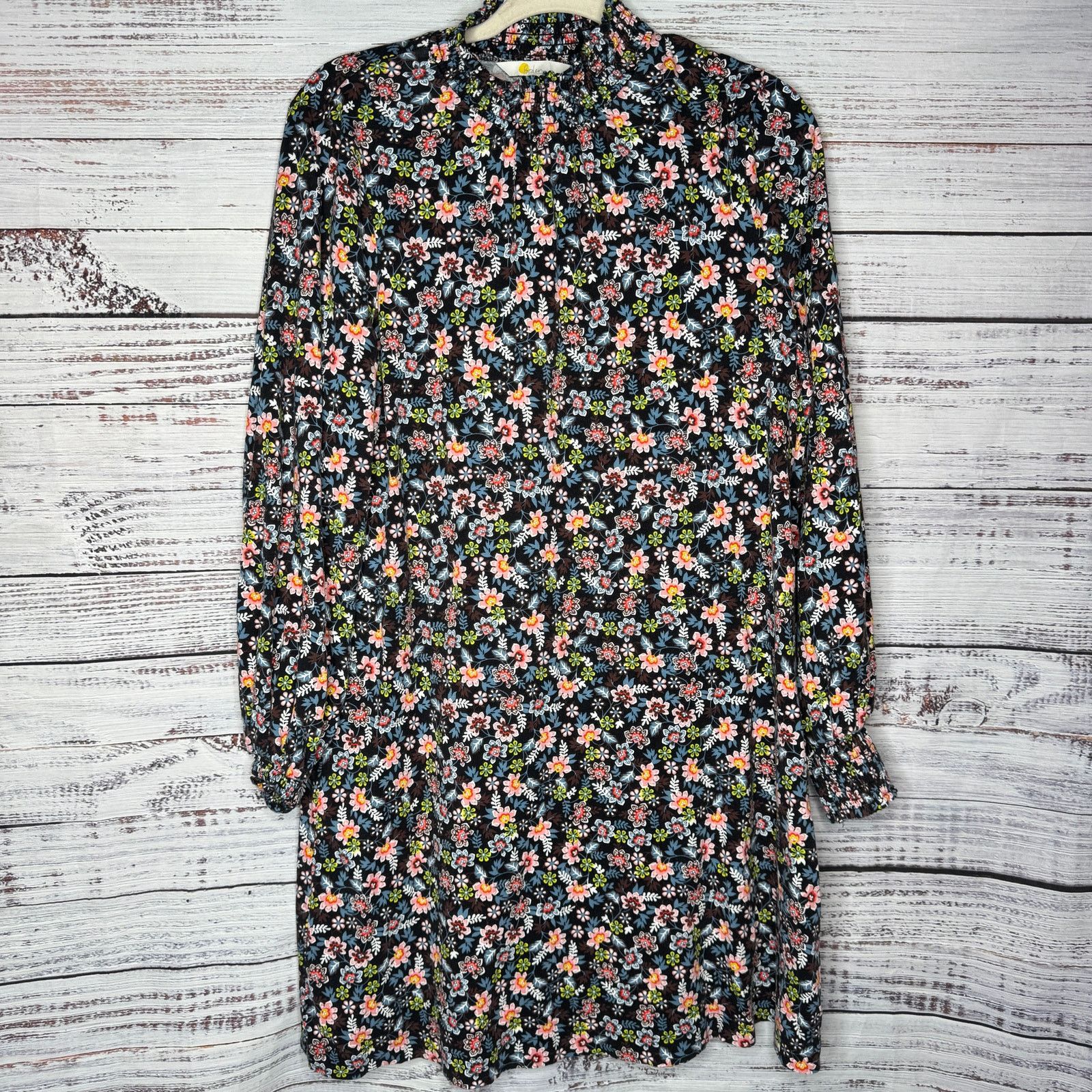 Boden Boden Floral Long Sleeve Dress Black Multicolor Boho Midi 12 Size XL / US 12-14 / IT 48-50 - 1 Thumbnail