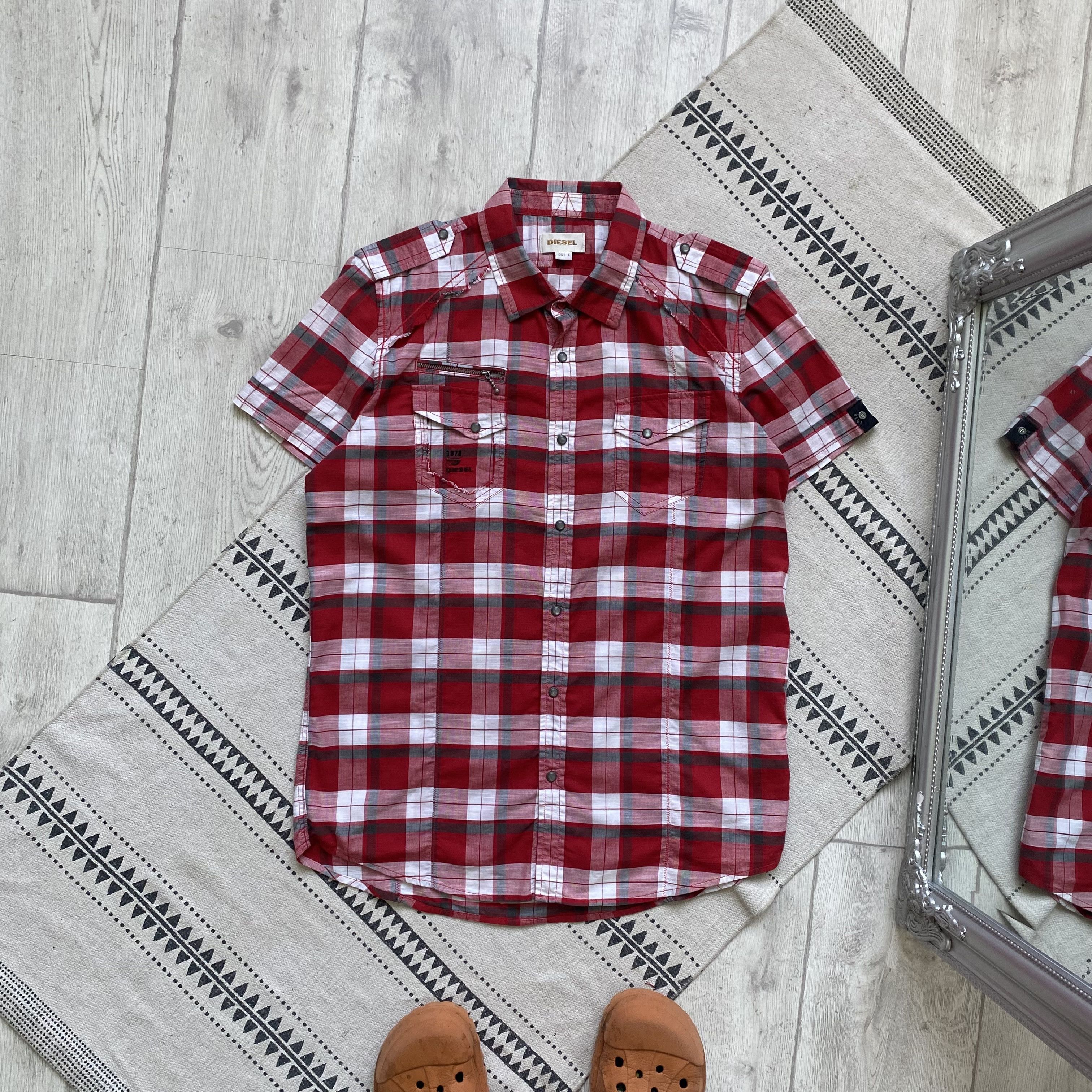 Diesel Vintage 00s Diesel Flannel shirt Short sleeve Y2K Size US M / EU 48-50 / 2 - 1 Thumbnail