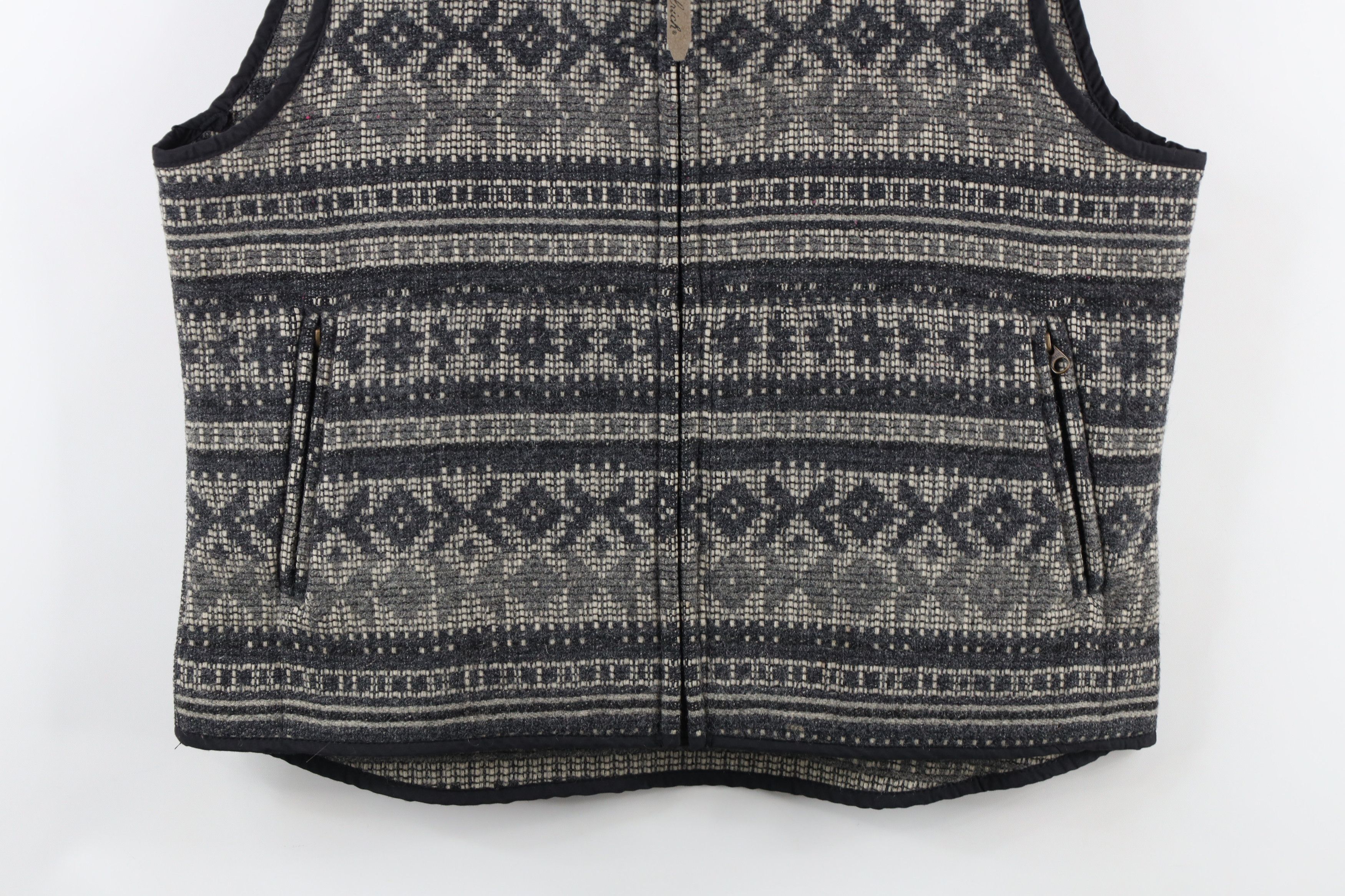 Vintage × Woolrich Woolen Mills Vintage 90s Woolrich Wool Blanket Full Zip Vest Jacket USA Size L / US 10 / IT 46 - 3 Thumbnail