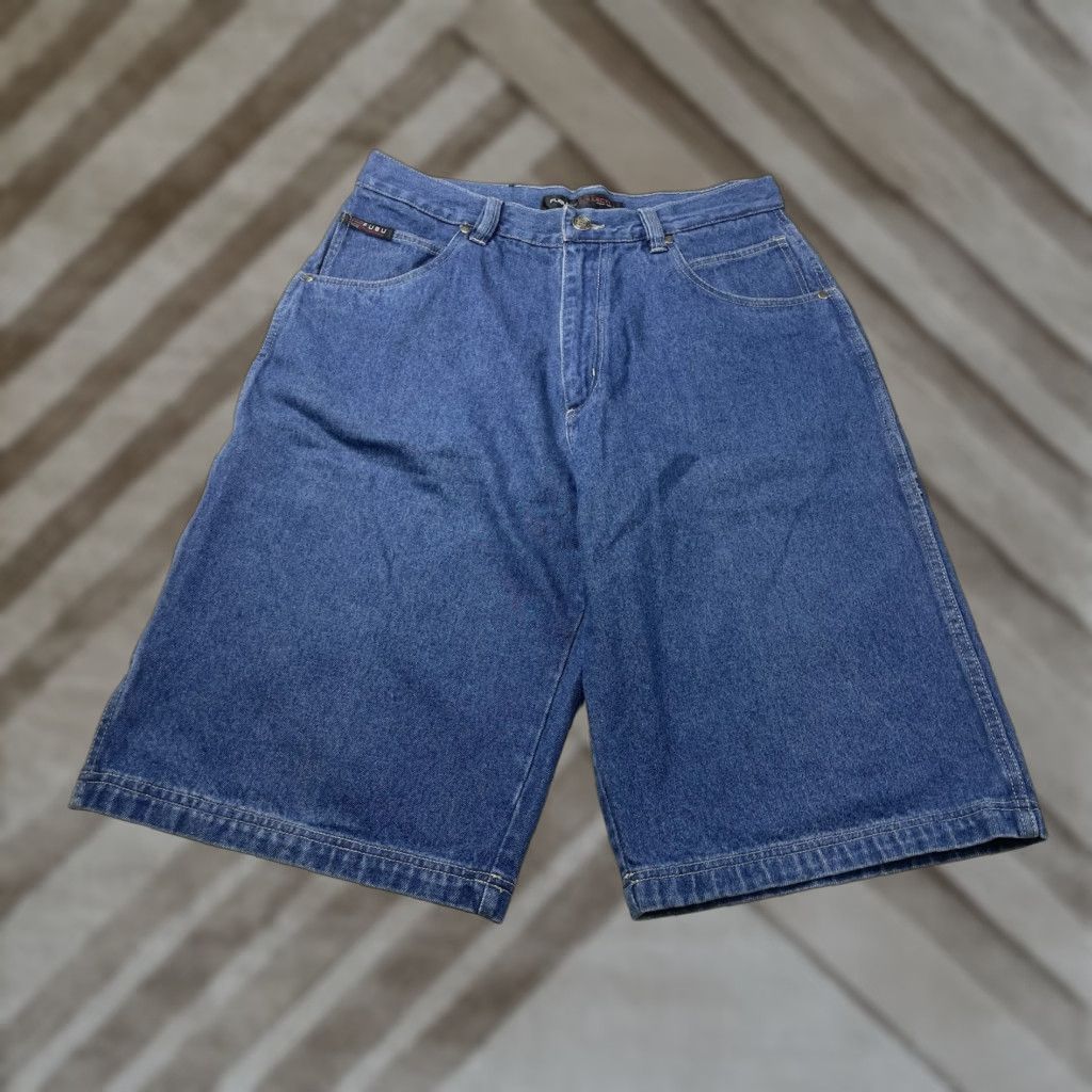 Fubu VINTAGE FUBU The Collection Denim Jean Shorts Baggy Wide Jorts Men’s 36 Blue Cotton 5-Pocket 90s Grunge Hip Hop Streetwear Denim Relaxed Vintage Size US 36 / EU 52 - 1 Thumbnail