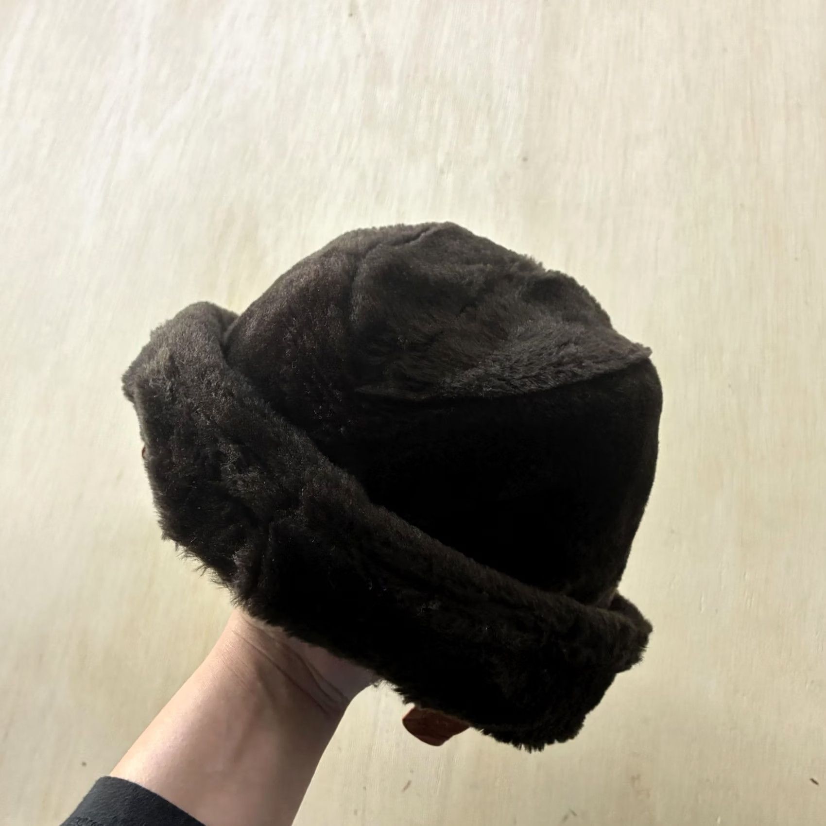 Vintage Cossack Hat - Unisex Medium Brown Faux Fur Lined Insulated Winter Size ONE SIZE - 3 Thumbnail