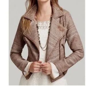 Free People Western tapestry moto jacket size 6 Size M / US 6-8 / IT 42-44 - 4 Thumbnail