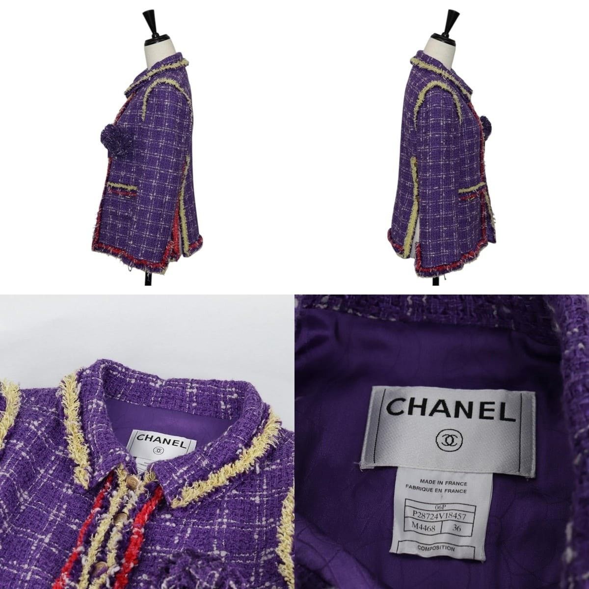 Chanel Chanel Tweed Jacket Size US XXS / EU 40 - 3 Thumbnail