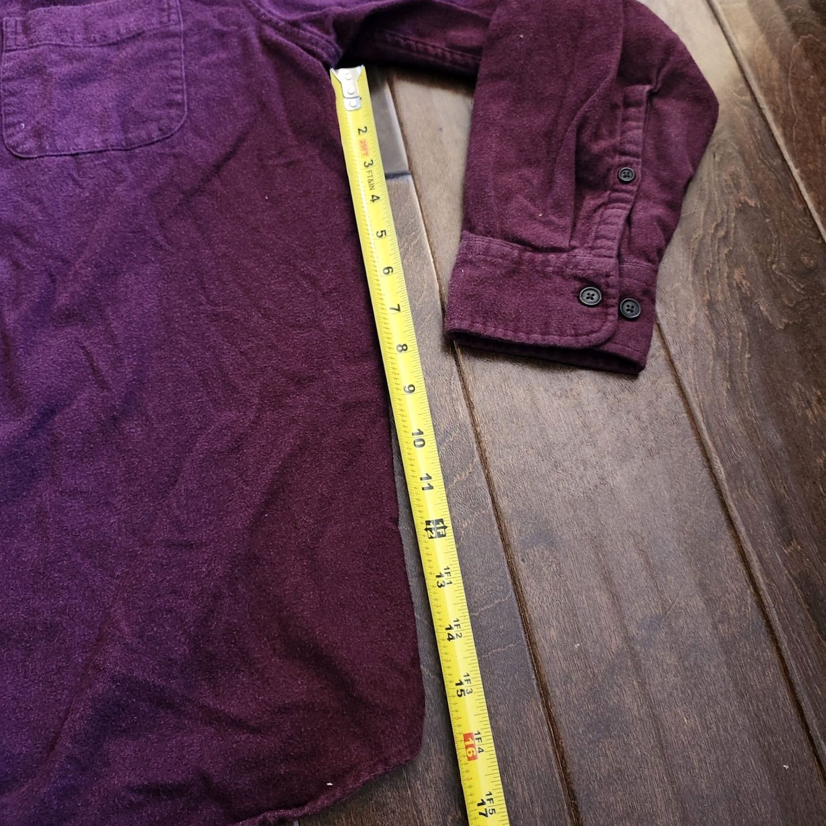 Lands' End Lands' End Men Burgundy Pocket Button-Up Shirt - Size L Regular Fit Long Sleeve Collared Cotton Button Closure N/A Size US L / EU 52-54 / 3 - 7 Thumbnail