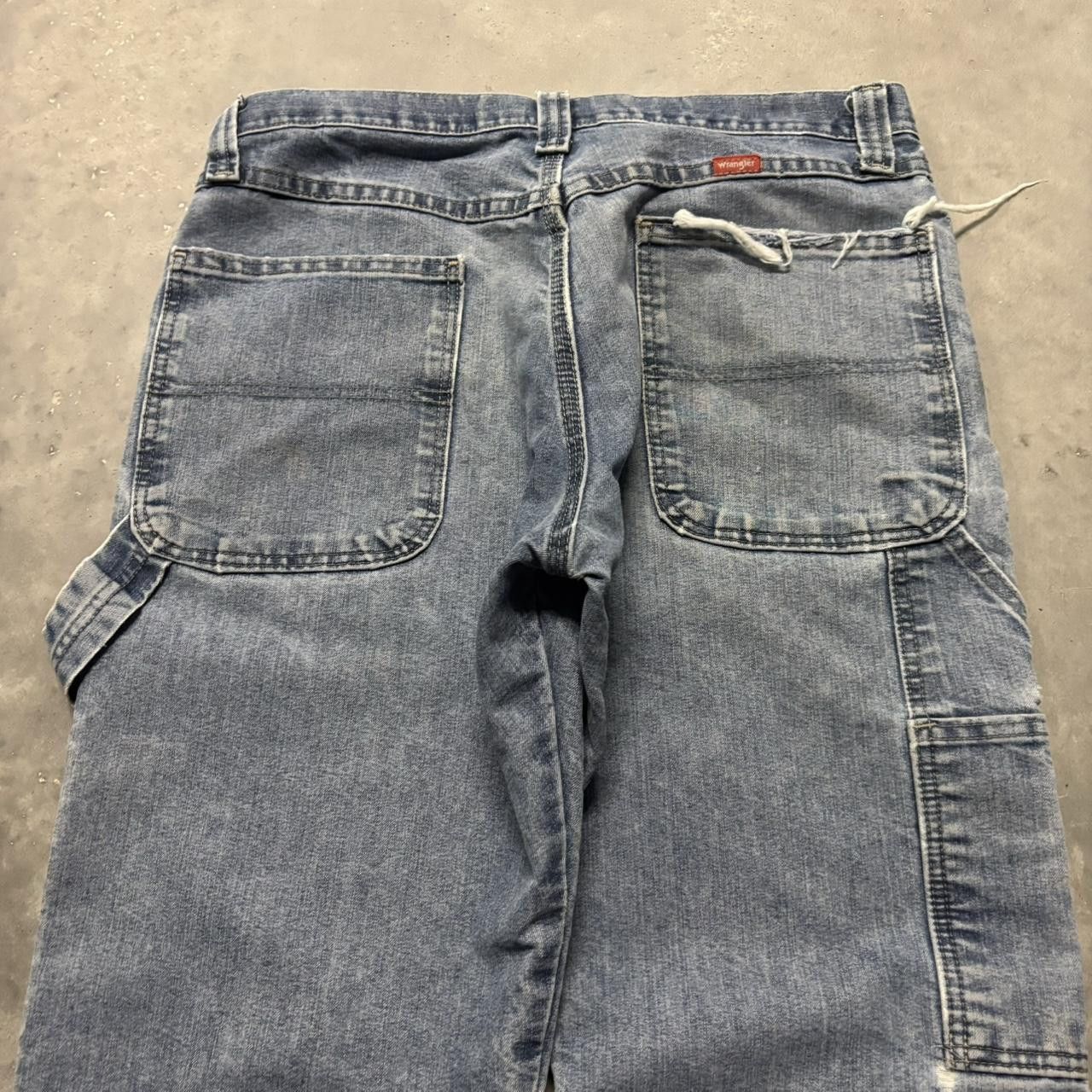 Japanese Brand × Vintage Crazy Vintage Y2K/2000s Grunge Medium Wash Distressed Skater Carpenter Denim Jeans! Size US 32 / EU 48 - 7 Thumbnail