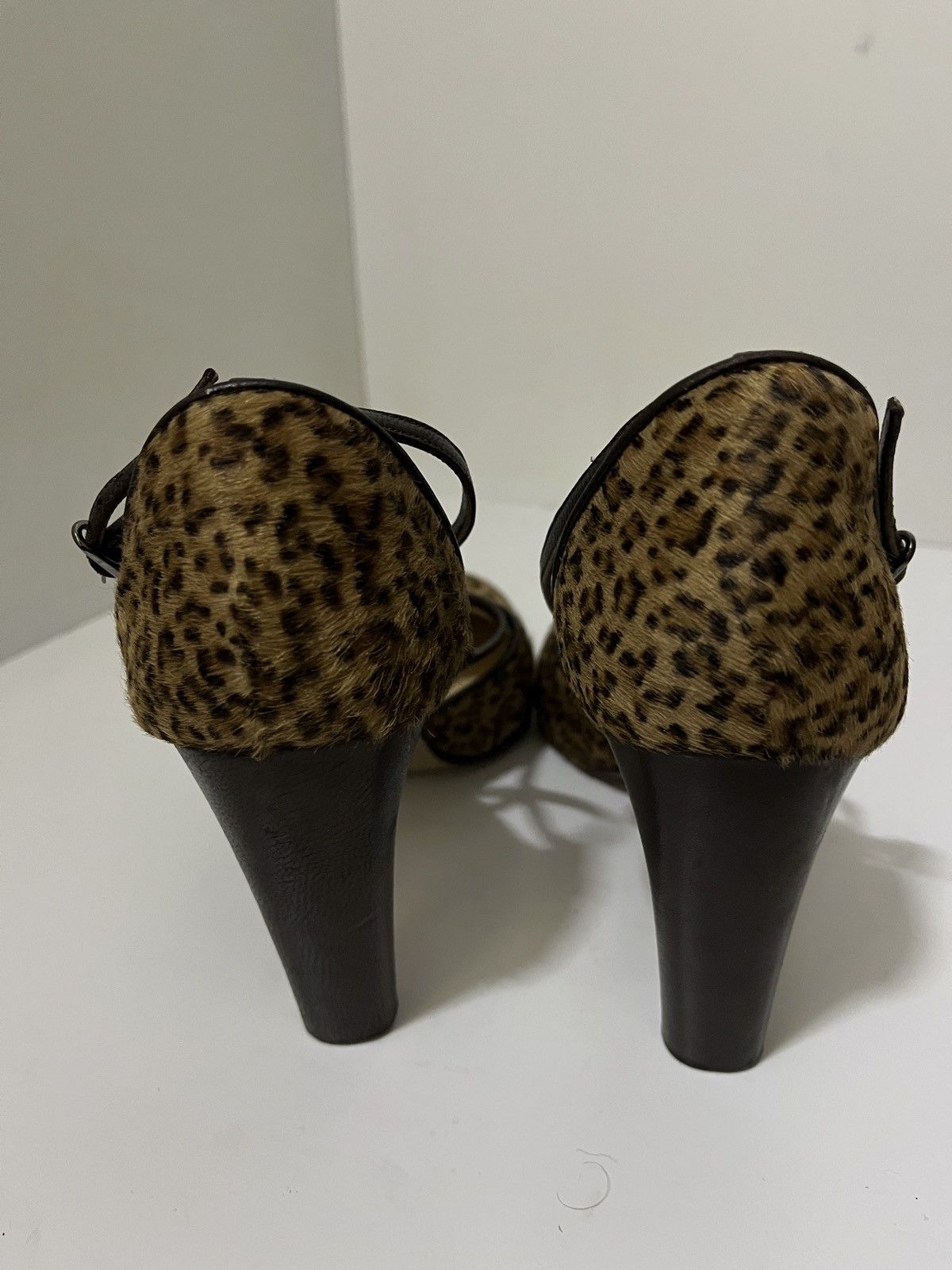 Bottega Veneta Bottega Veneta Brown Calf Hair Leopard Ankle Strap Size US 7 / IT 37 - 4 Thumbnail