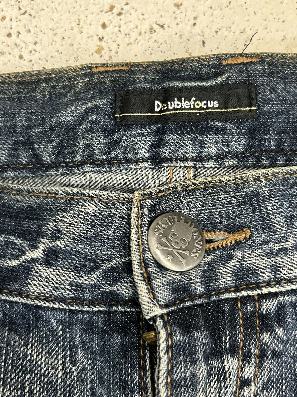 Japanese Brand Doublefocus Japan Jeans Distressed Washed Clawn Mark Quotes Size US 32 / EU 48 - 11 Thumbnail