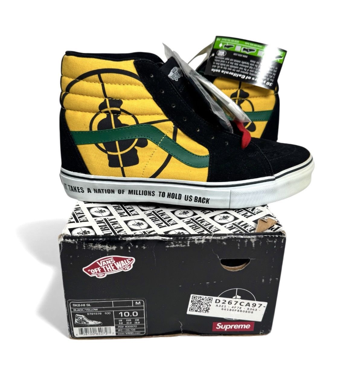 Supreme Rare New 2006 Supreme x Public Enemy x Vans Sk8 Hi Size 10 Size US 10 / EU 43 - 1 Thumbnail
