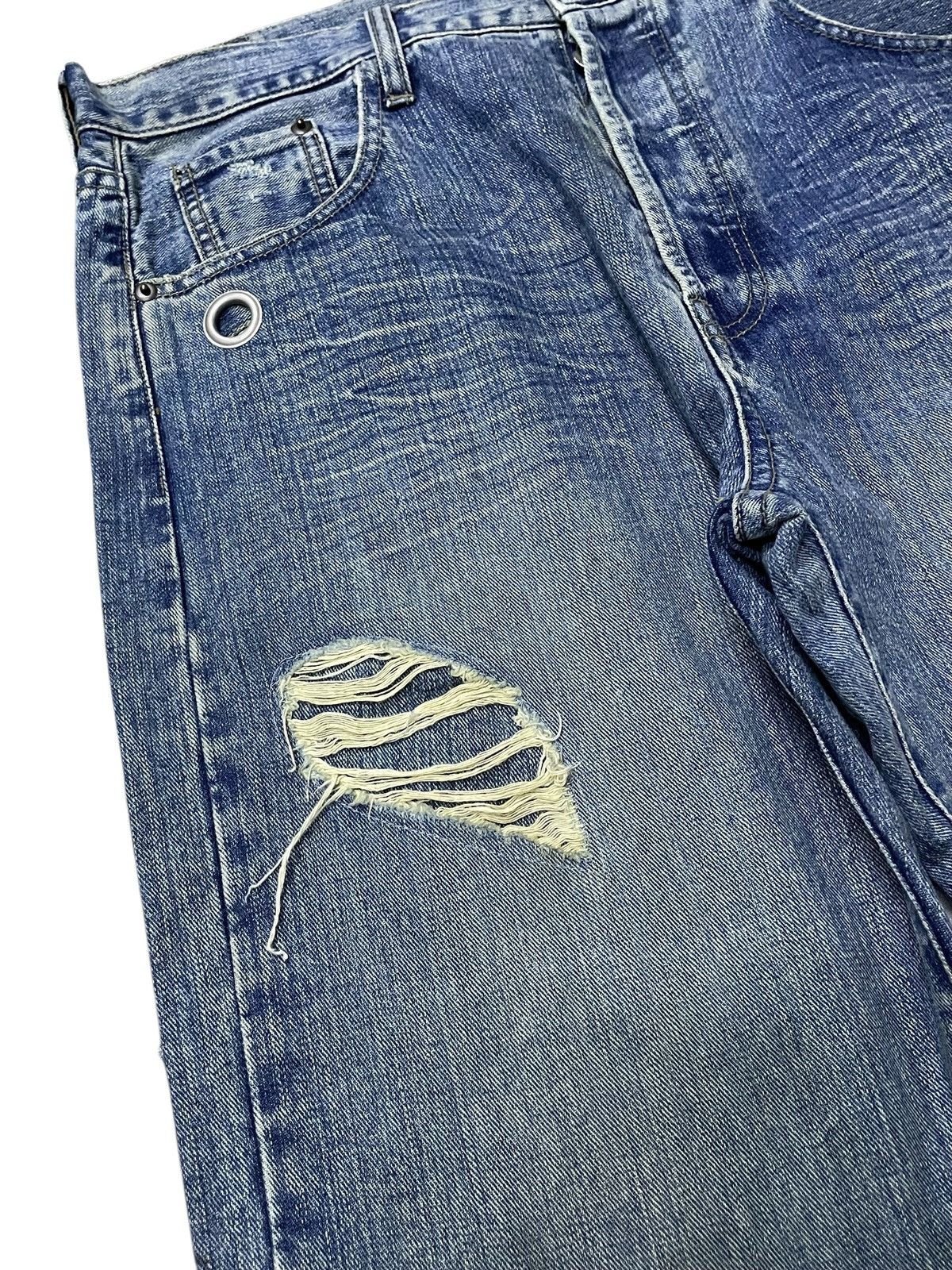 5351 POUR LES HOMMES × Japanese Brand × Tornado Mart Edge Rupert G land Asymmetrical Leather Pocket Rivets Jeans Size US 32 / EU 48 - 11 Thumbnail