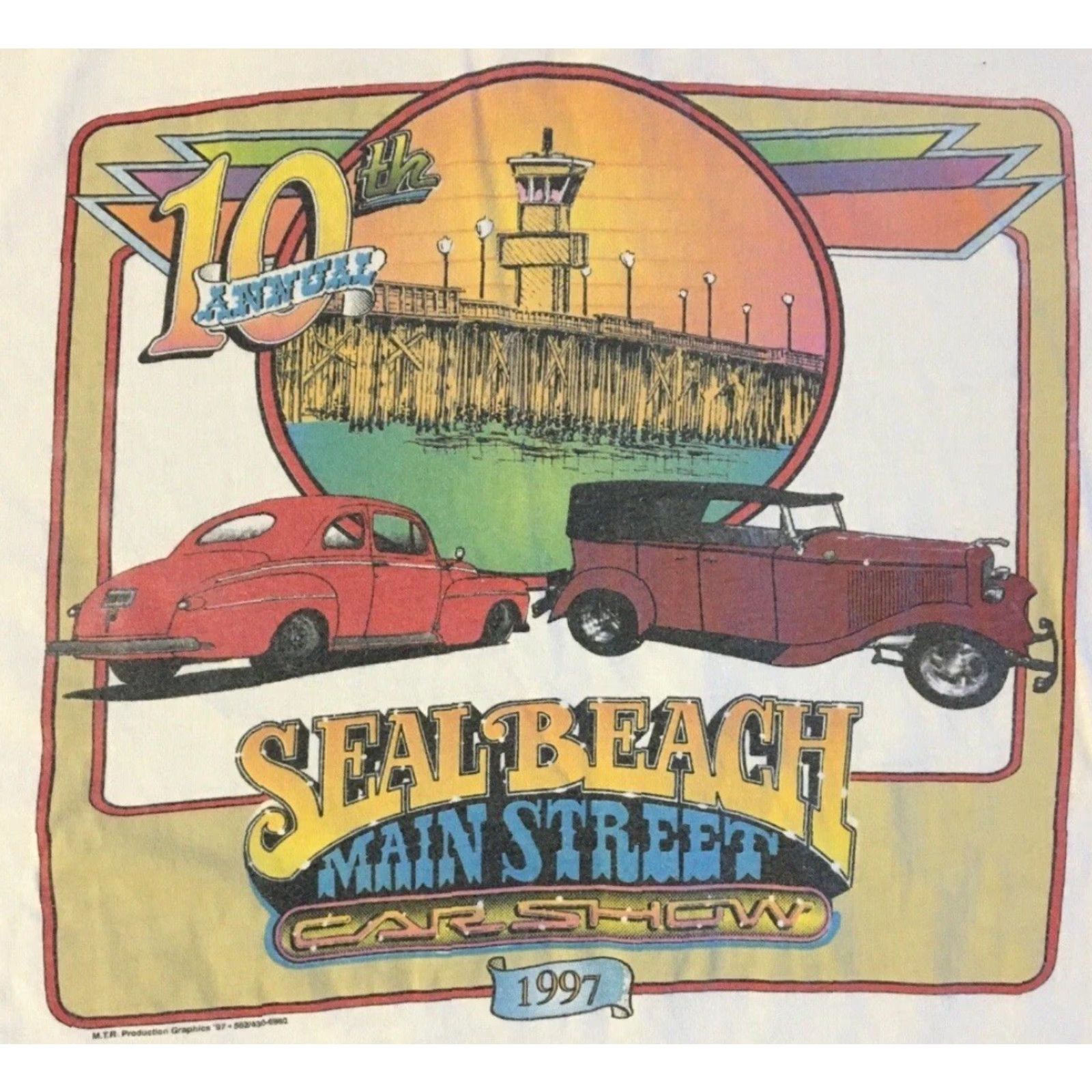 Vintage VINTAGE 90s Seal Beach Car Show Faded Distress Shirt S Hot Rod Beach Surf Art Grunge Shirt Mens White 90s California Cars Grunge Vintage Size US S / EU 44-46 / 1 - 3 Thumbnail