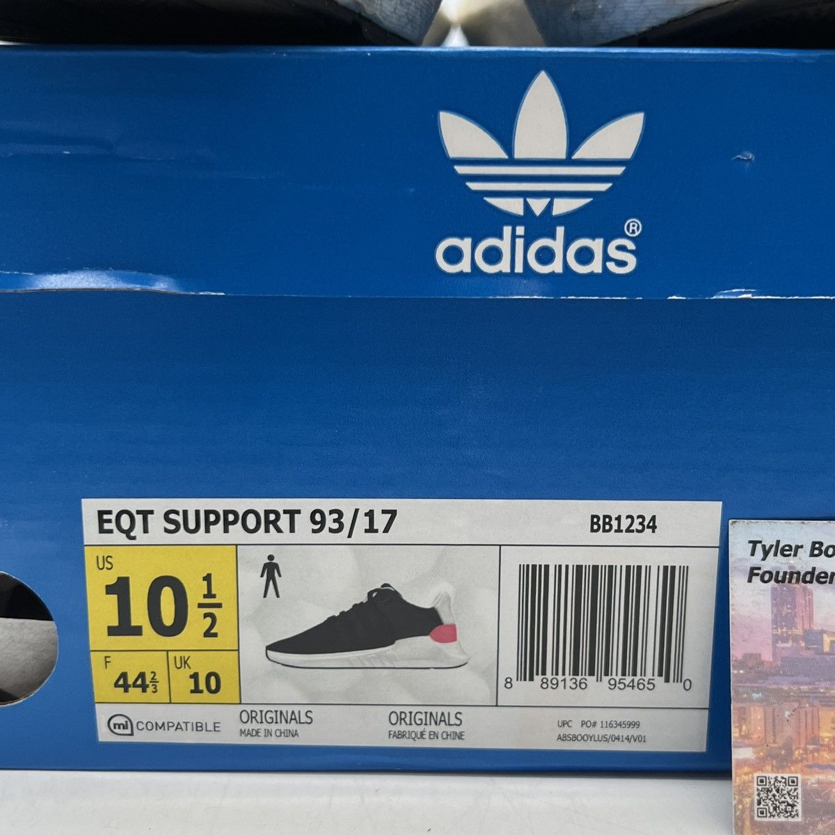 Adidas Eqt support 93/17 core black turbo red Size US 10.5 / EU 43-44 - 6 Thumbnail