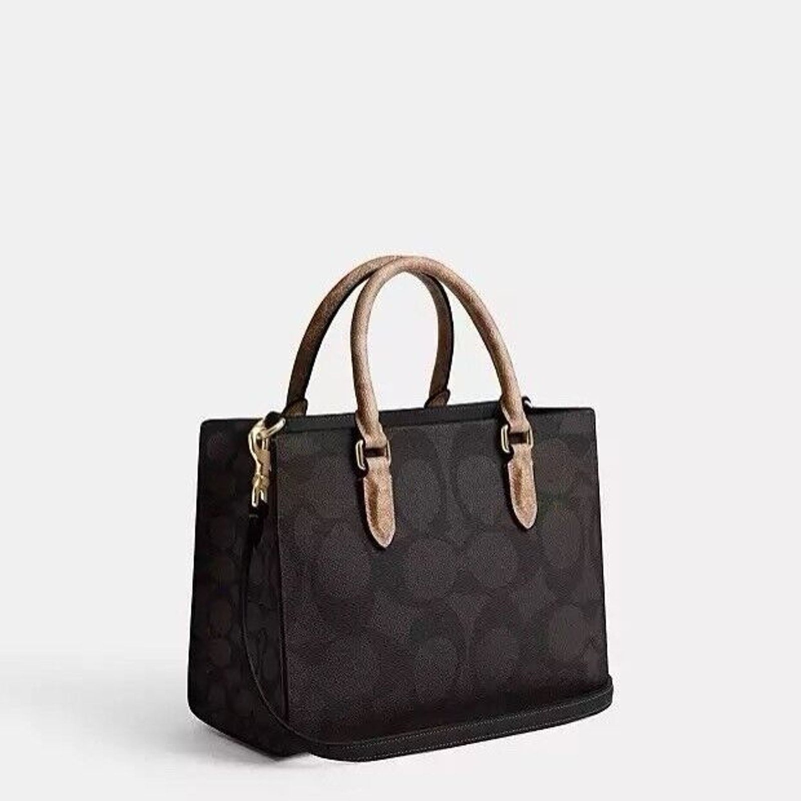 Coach NWT Coach Maggie Small Tote Bag Blocked Walnut/Tan CY676 Size ONE SIZE - 5 Thumbnail