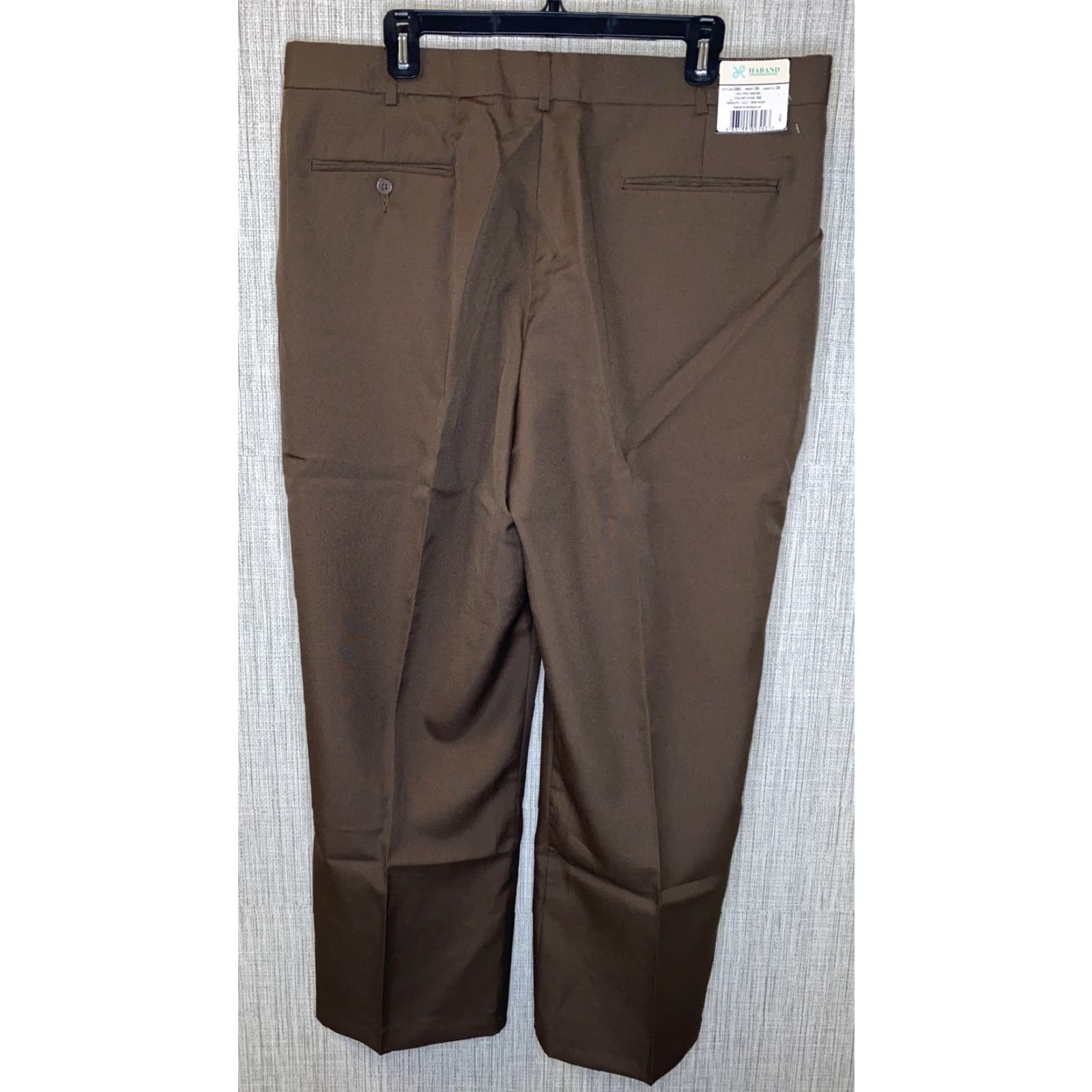 Haband VINTAGE Haband Mens Brown Polyester Pleated Dress Pants Size 38 X 29 NWT Mens Pants Regular 29 Inseam Brown Dress Pants Size US 38 / EU 54 - 4 Thumbnail