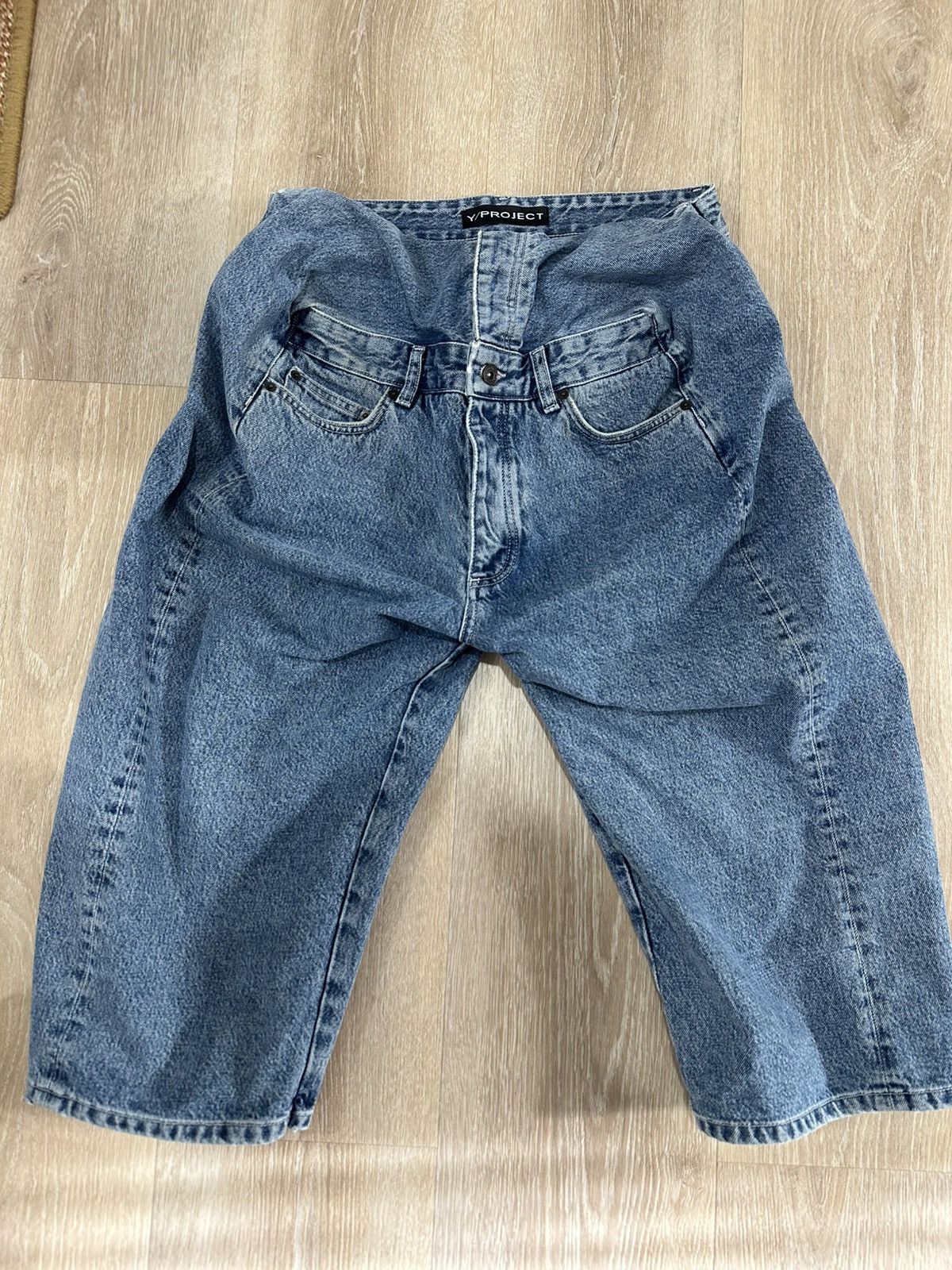 Y/Project Y/Project Pop Up Double Denim Shorts Size US 32 / EU 48 - 2 Thumbnail