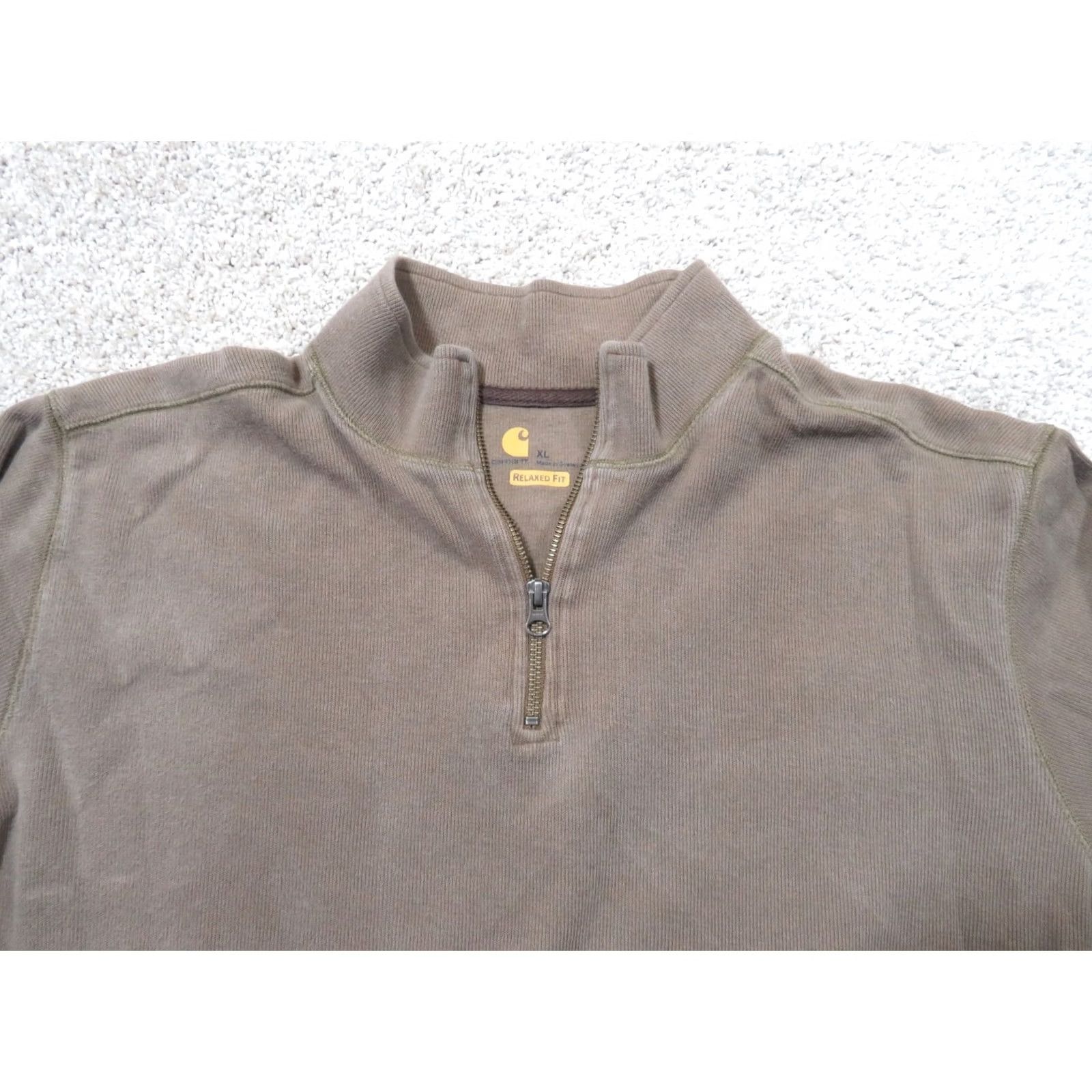 Carhartt Carhartt Mens XL Relaxed Fit Heavy Duty Sweater Brown LS Padded Elbows Size US XL / EU 56 / 4 - 3 Thumbnail