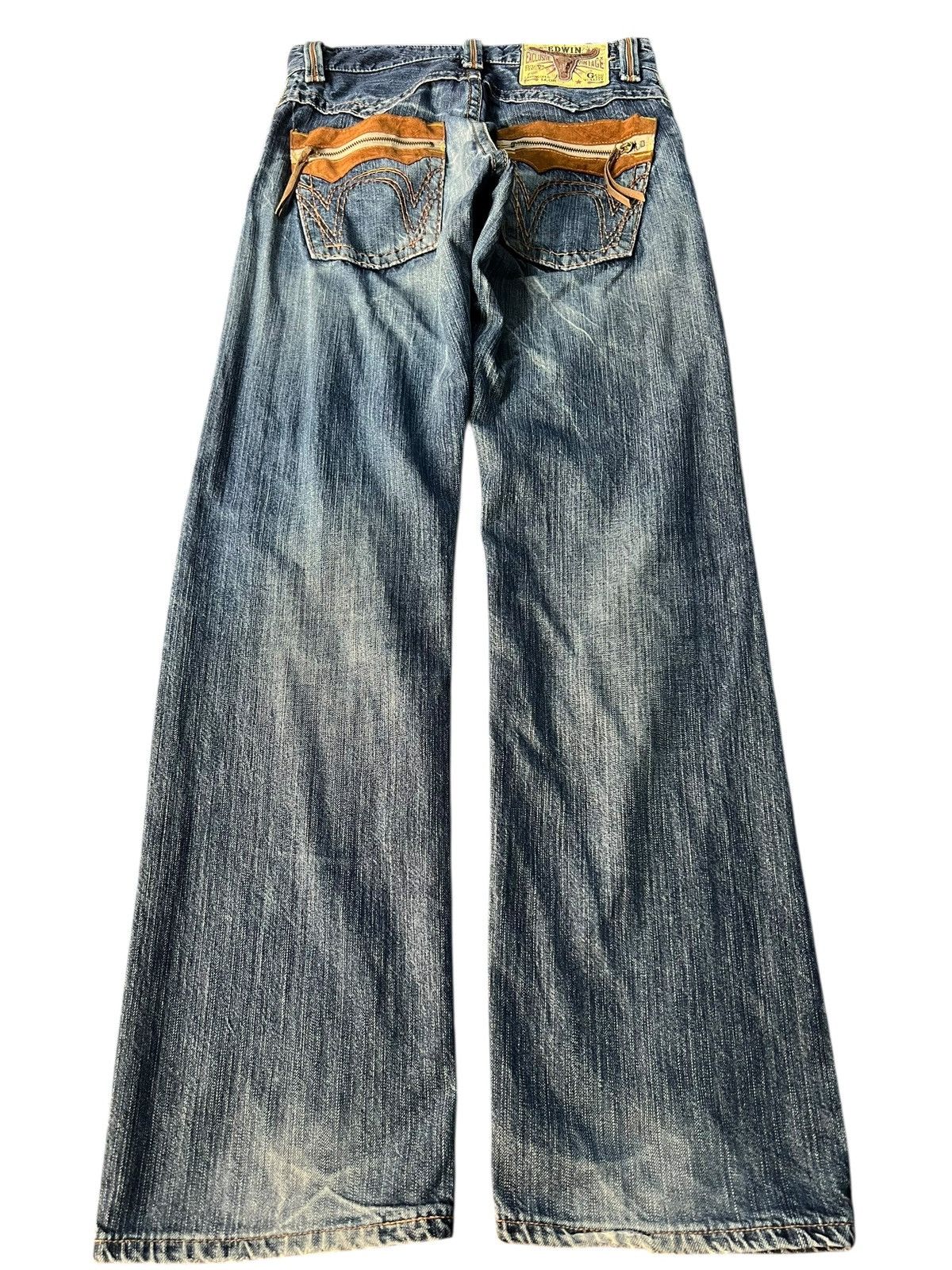 Edwin × Japanese Brand × Vintage EDWIN EXCLUSIVE VINTAGE BUFFALO HEAD DISTRESS JEANS Size US 29 - 2 Thumbnail