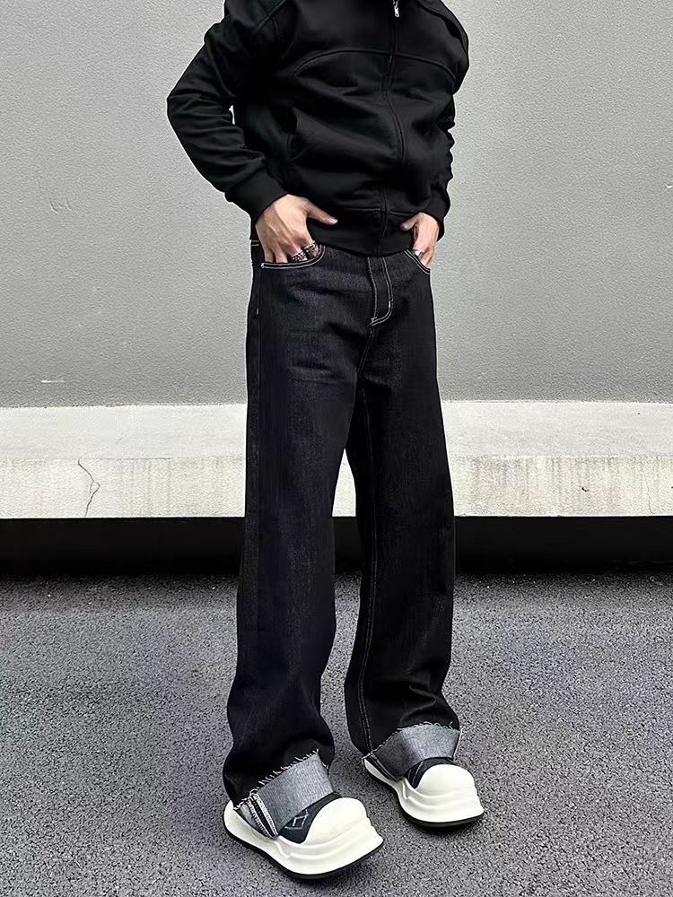 Japanese Brand × Jean Vintage Street Loose Casual Black Jeans Size US 28 / EU 44 - 2 Thumbnail