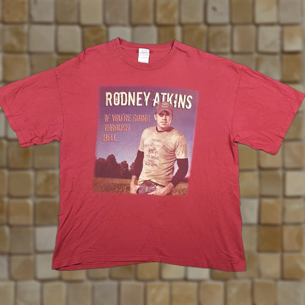 Gildan VINTAGE Rodney Atkins Tour 2007 Country Music T-Shirt XL Red Cotton Band Western Y2K Unisex Size US XL / EU 56 / 4 - 1 Thumbnail