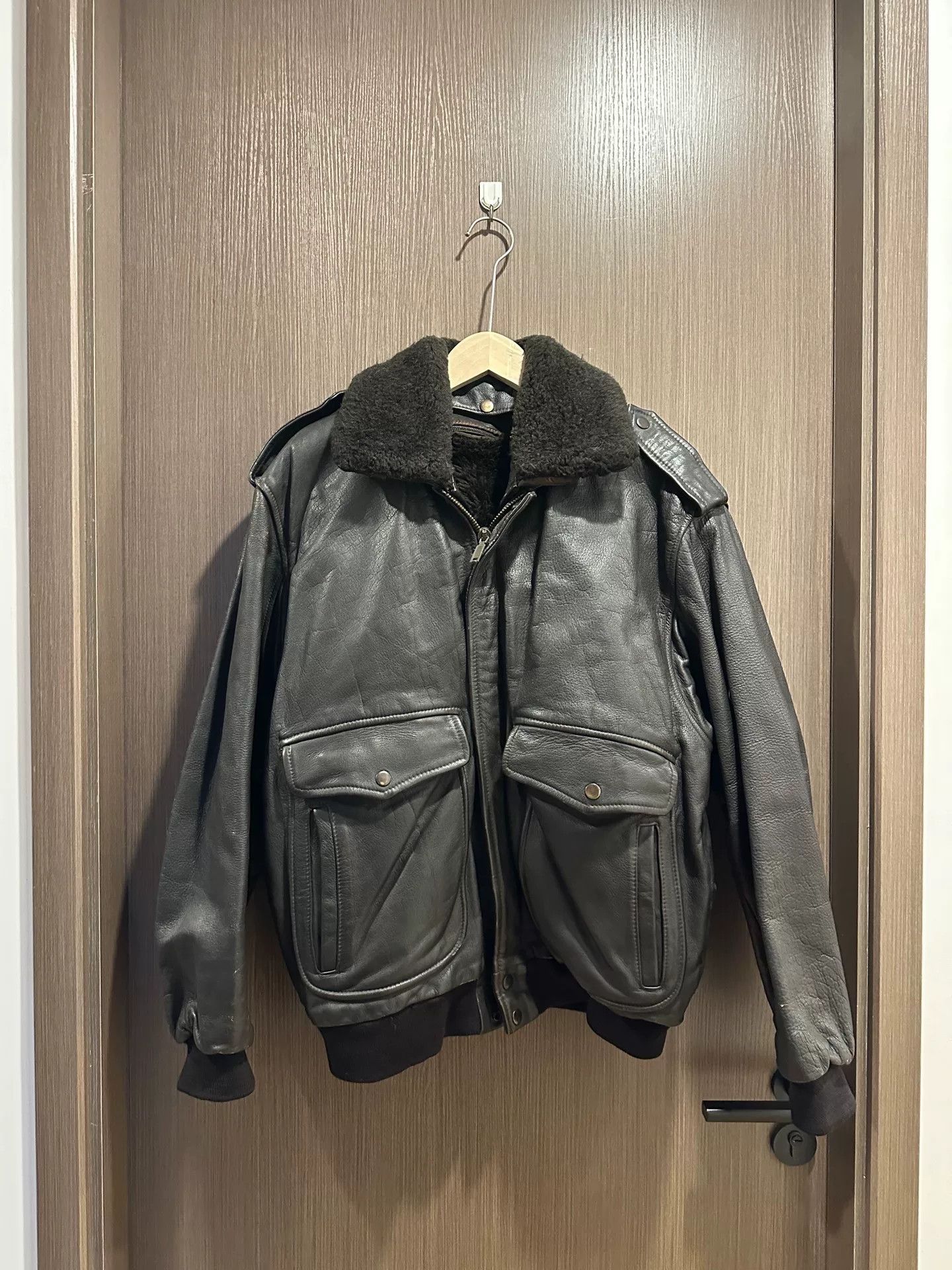 90s A-2 Flight Jacket w/ Detachable Fur Collar