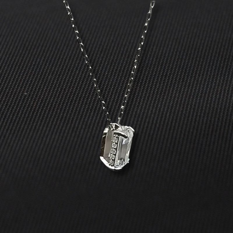 Other Emerald-Cut Pendant Necklace 1Ct Moissanite Sterling Silver Size ONE SIZE - 2 Thumbnail