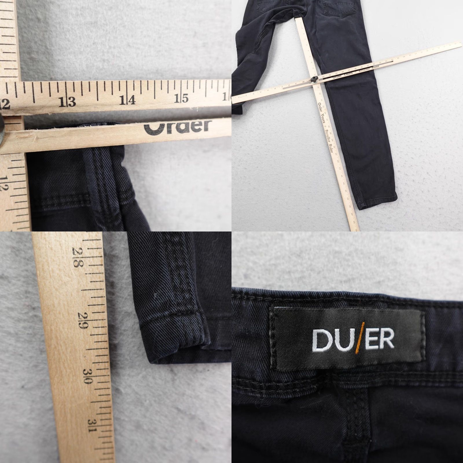 DUER DUER Pants Mens 30x30 Black T2X Slim Fit Straight Leg Super Flex Chino Trouser Size US 30 / EU 46 - 8 Thumbnail
