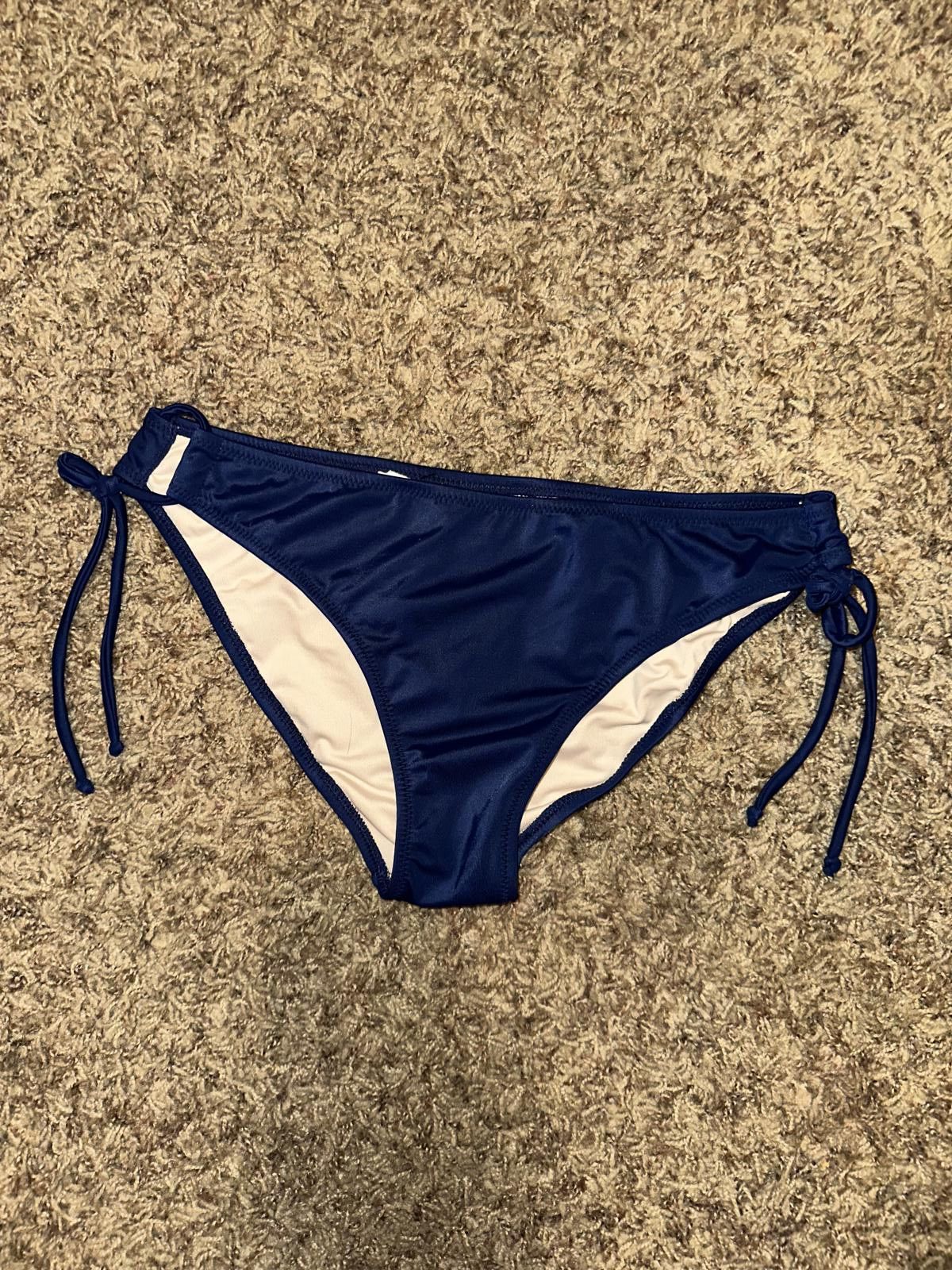 Nike Nike Women's Navy New England Patriots Breaking Waves Bikini Bottom Size ONE SIZE - 1 Thumbnail