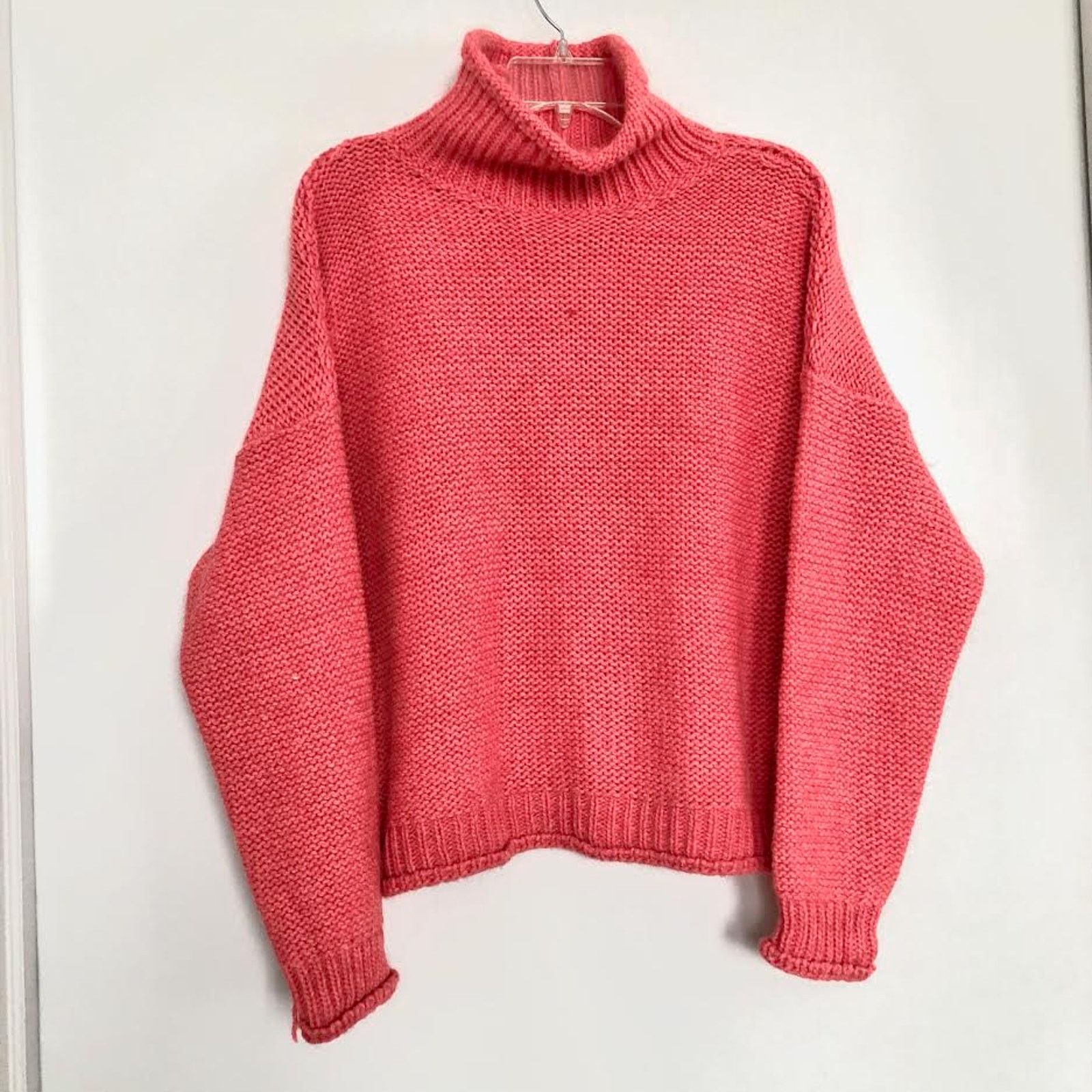 Anthropologie Anthropologie Lottie Sweater Coral Turtleneck Chunky Knit Size US XL / EU 56 / 4 - 13 Thumbnail