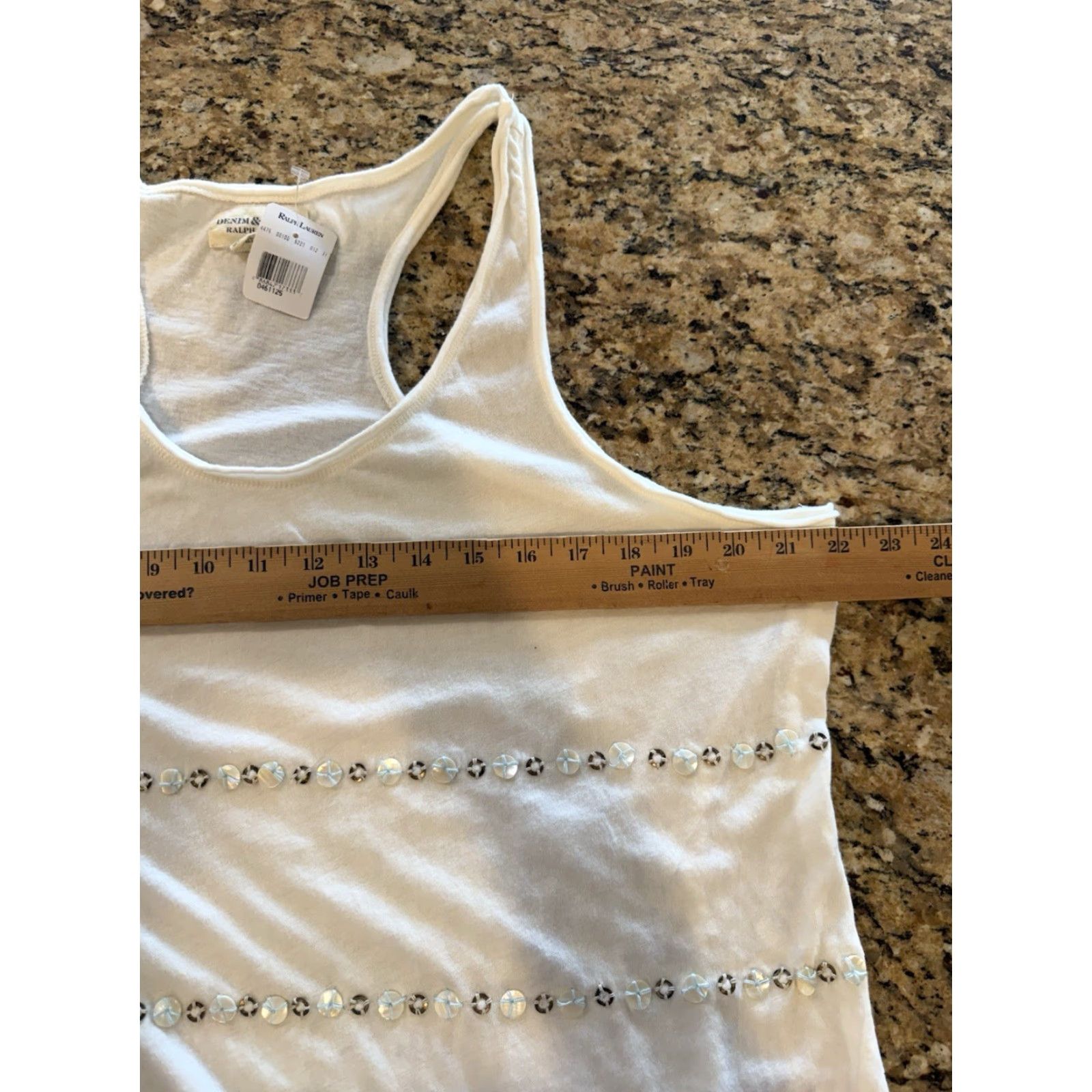 Vintage DENIM & SUPPLY RALPH LAUREN Tank Women's L Ivory Sequin Trim New with Tags Size L / US 10 / IT 46 - 5 Thumbnail