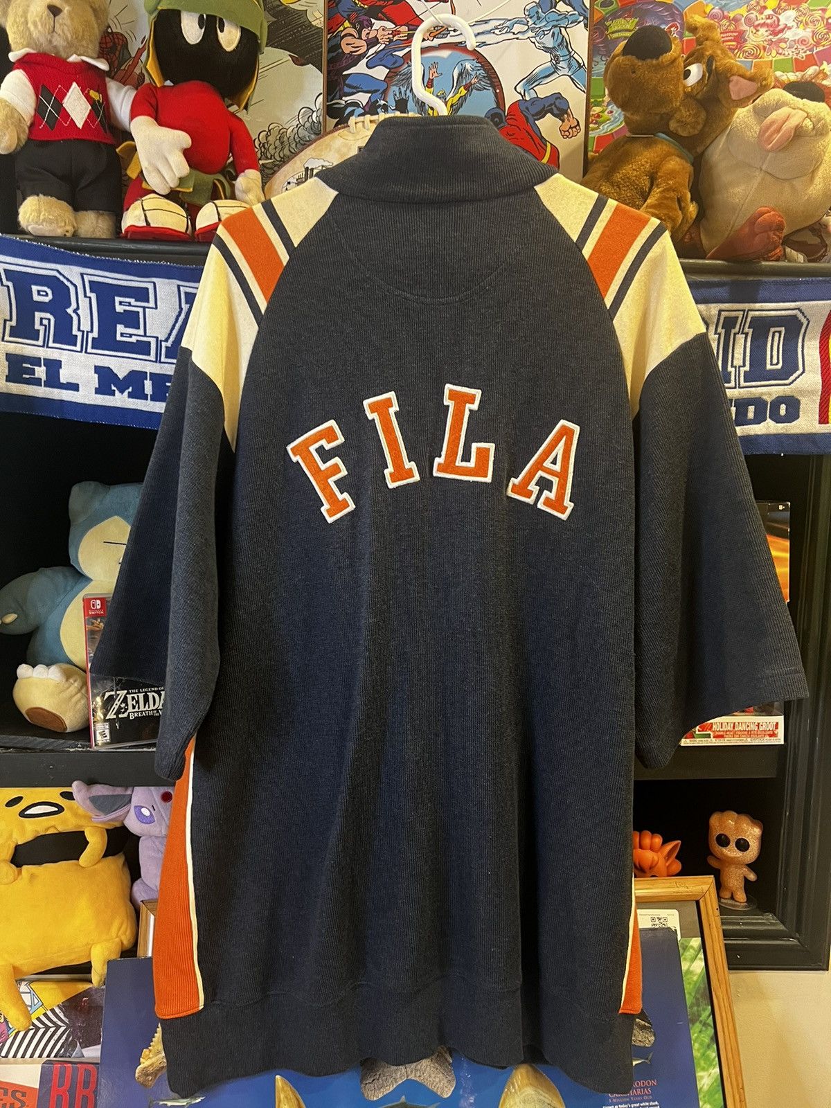 Fila × Vintage FILA Spell-out Zip-Up Short-Sleeve Size US XL / EU 56 / 4 - 1 Thumbnail
