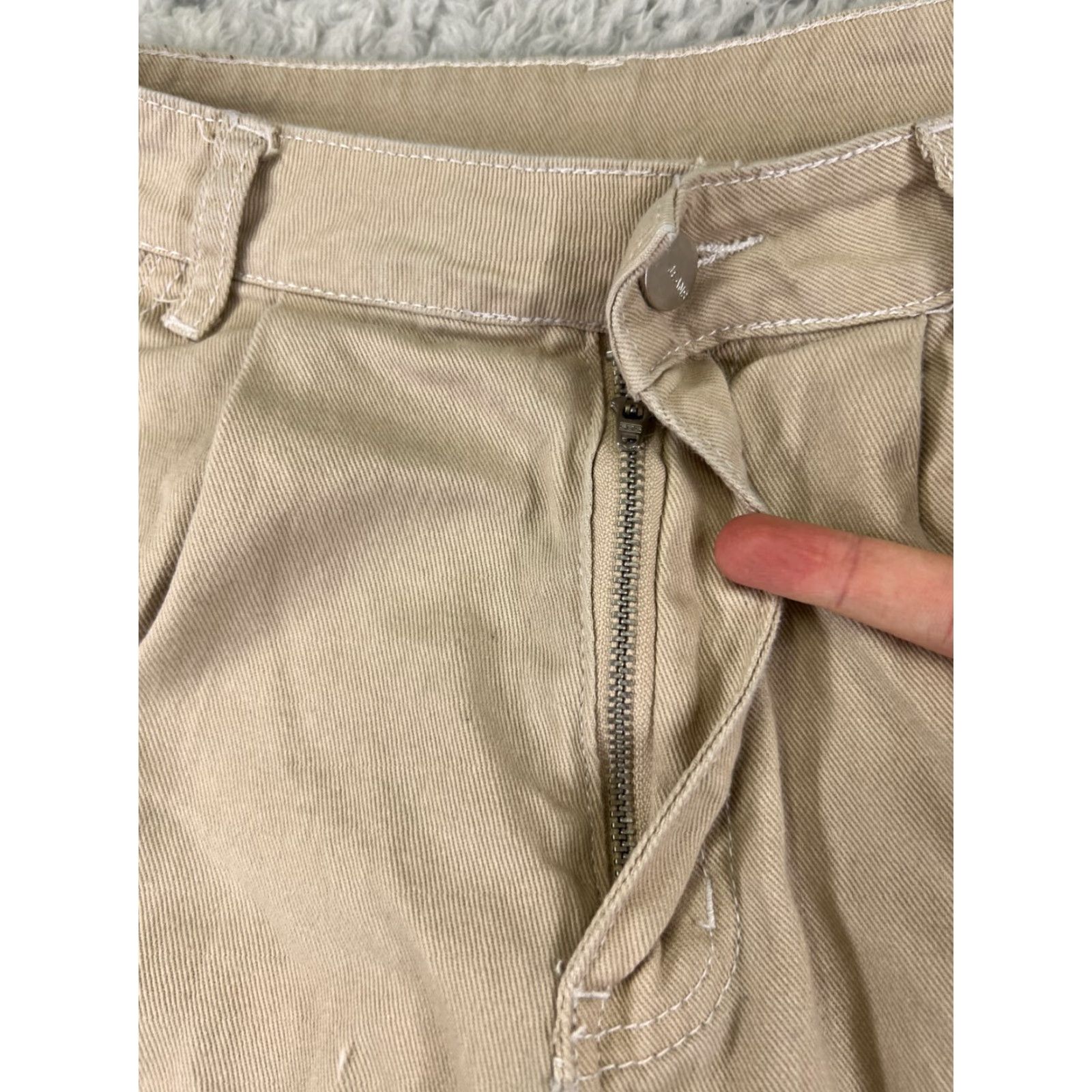 Vintage Wake Jeans Women's Jeans 26 Beige Pleated Wide Leg Relaxed Fit Distressed 90s Size 26" / US 2 / IT 38 - 5 Thumbnail