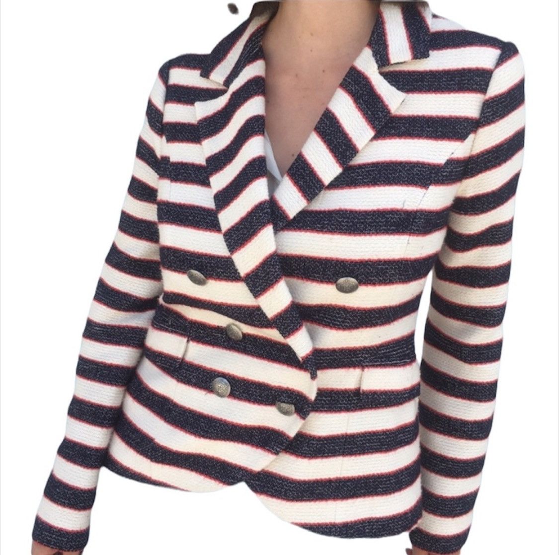 Nordstrom Striped Blue Red Blazer Size M / US 6-8 / IT 42-44 - 1 Thumbnail