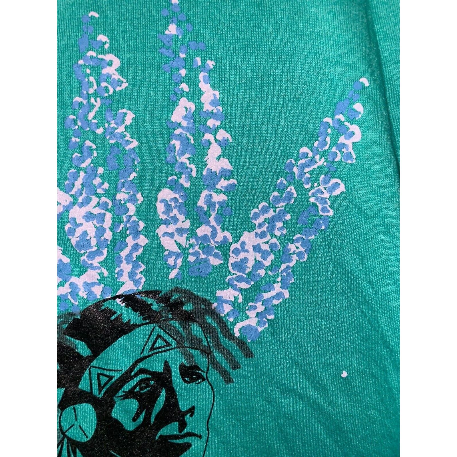 Jerzees Vintage Native American Shirt Test Print Tee Teal 80s VTG M Size US M / EU 48-50 / 2 - 5 Thumbnail