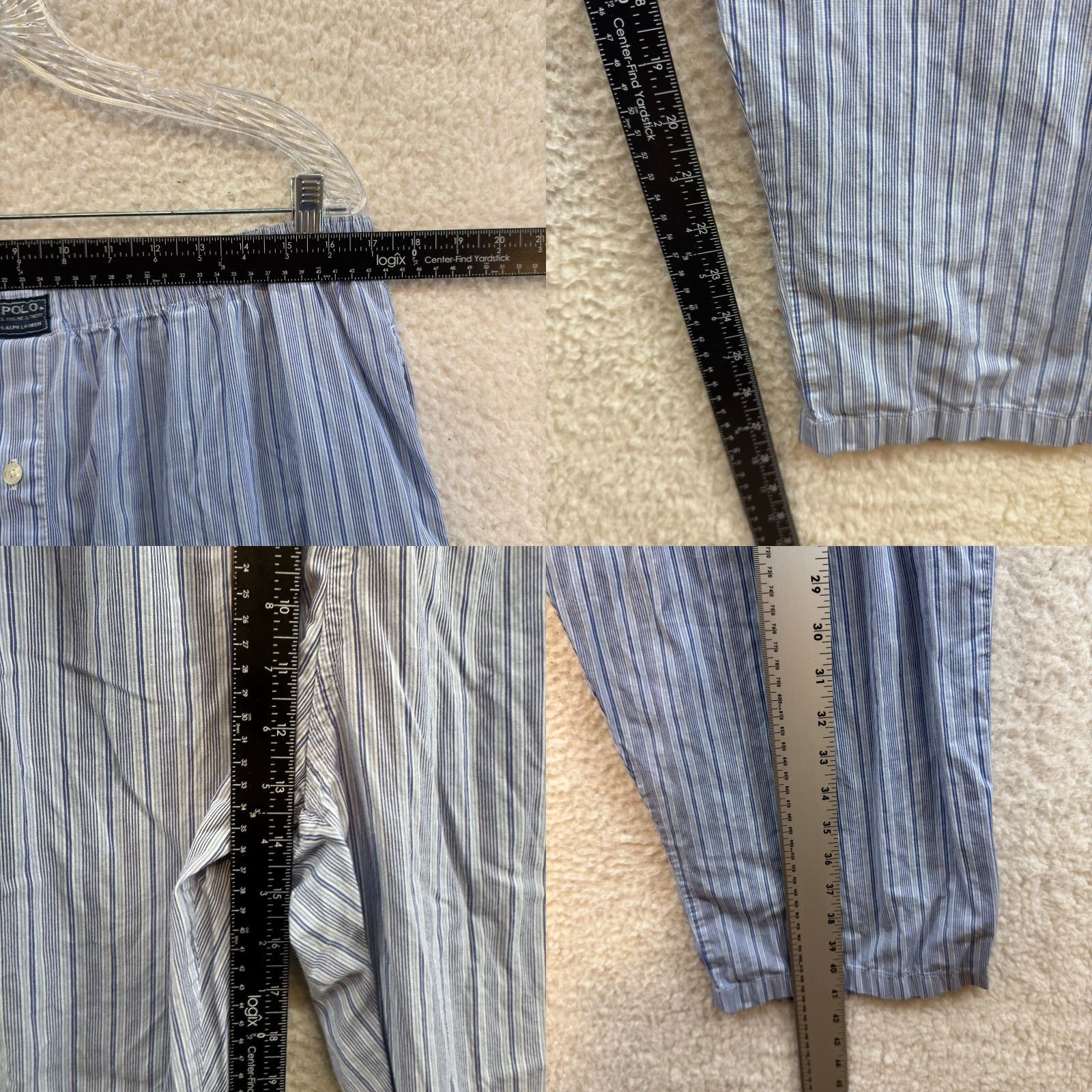 Polo Ralph Lauren Polo Ralph Lauren Robe Pajama Pants XL Blue Pinstripe Vertical Stripe Mens Size US XL / EU 56 / 4 - 9 Thumbnail