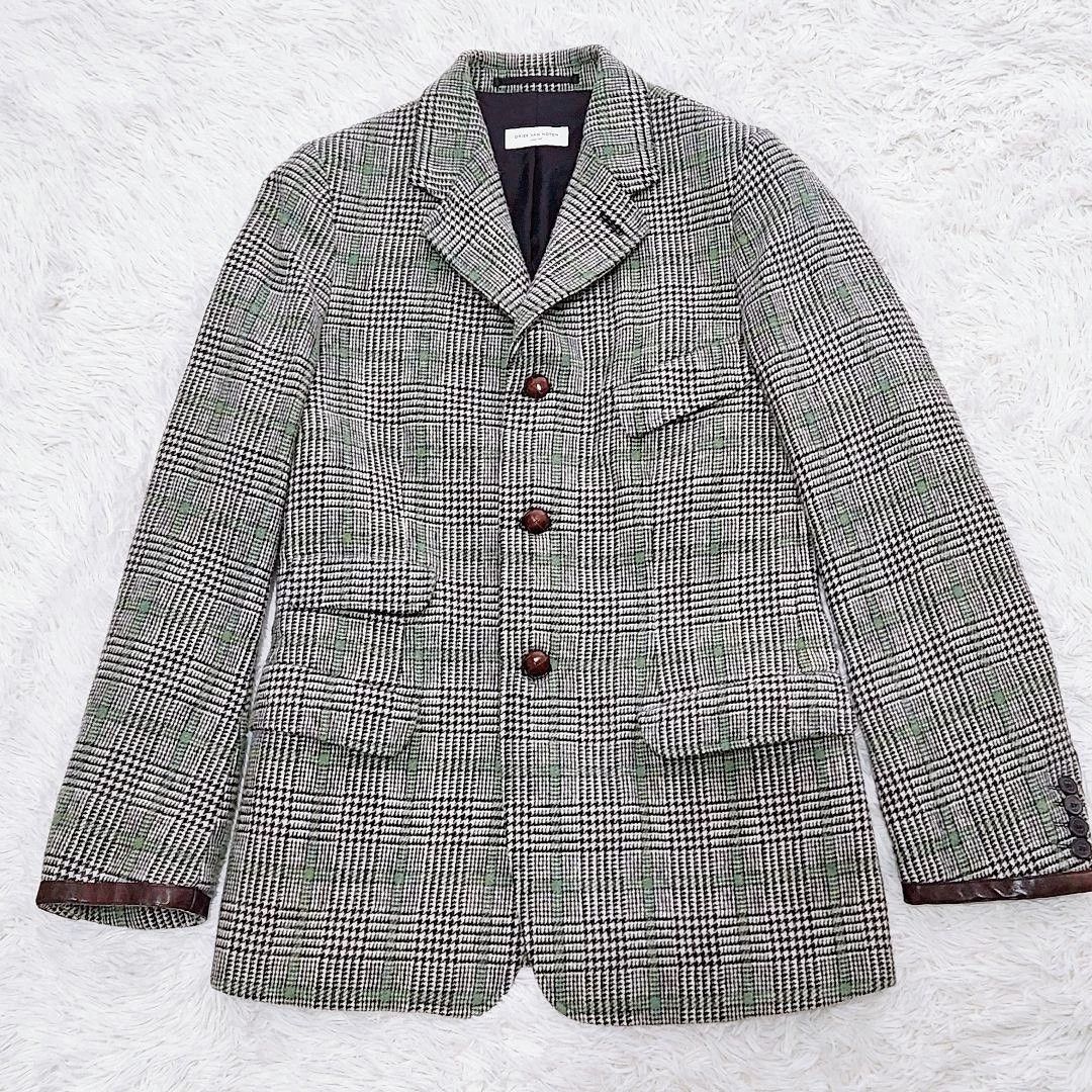 Dries Van Noten Dries Van Noten Straight-Cut Check Wool Blazer Gray Size 46R - 2 Thumbnail