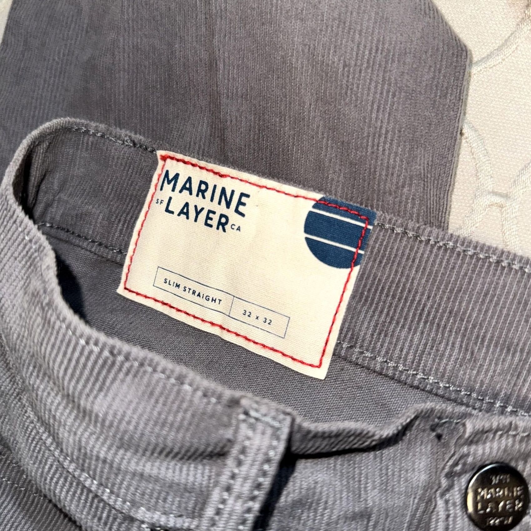 Marine Layer Marine Layer Pants Mens 32x32 Gray Slim Straight Corduroy Casual 5 Pocket Size US 32 / EU 48 - 5 Thumbnail