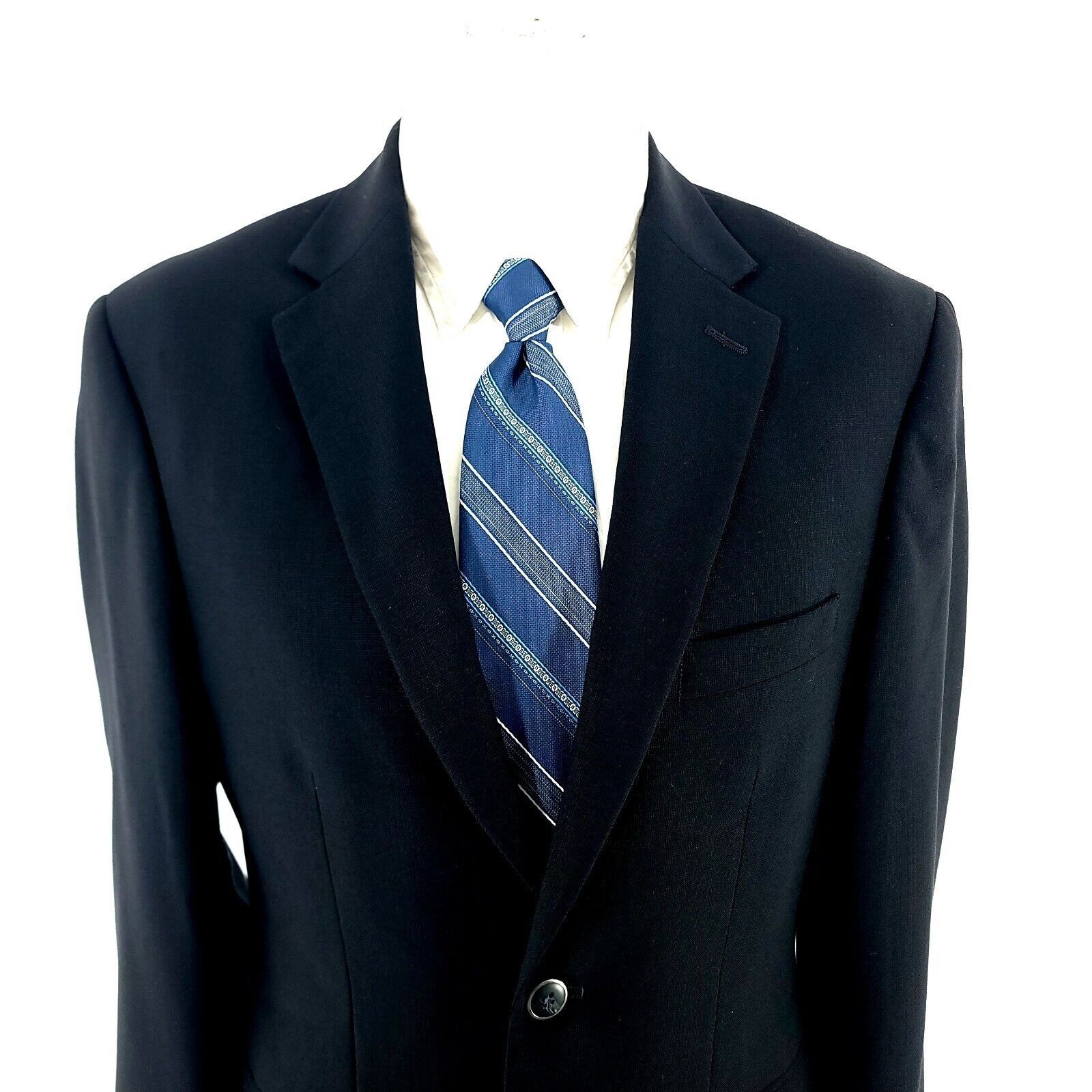 Pronto Uomo Pronto Uomo Wool Polyester 2 Button Blazer 38S Blue Tagged 4 Size 38S - 1 Thumbnail