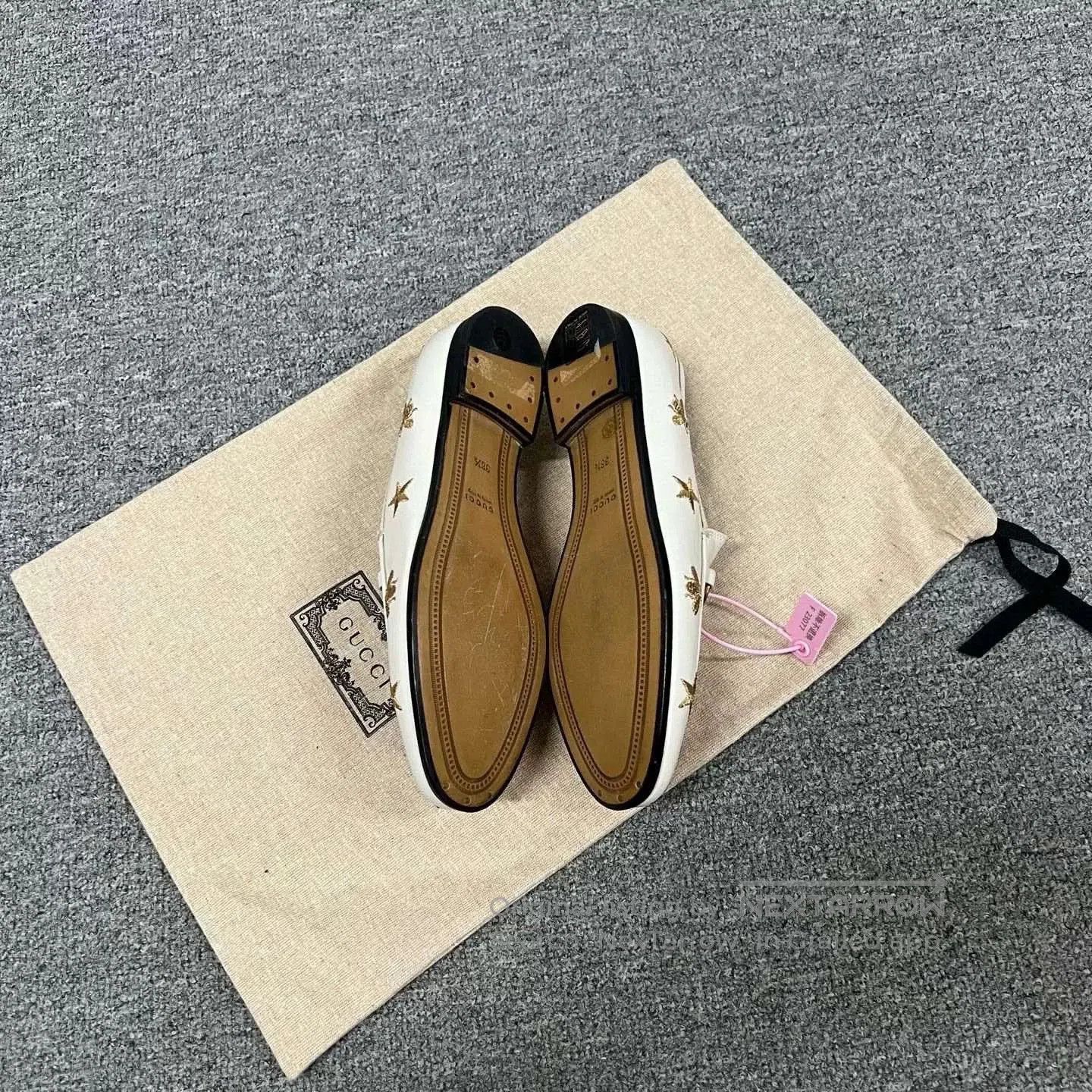 Gucci Gucci White Embroidered Bee Star Loafers. Size US 5.5 / IT 35.5 - 2 Thumbnail