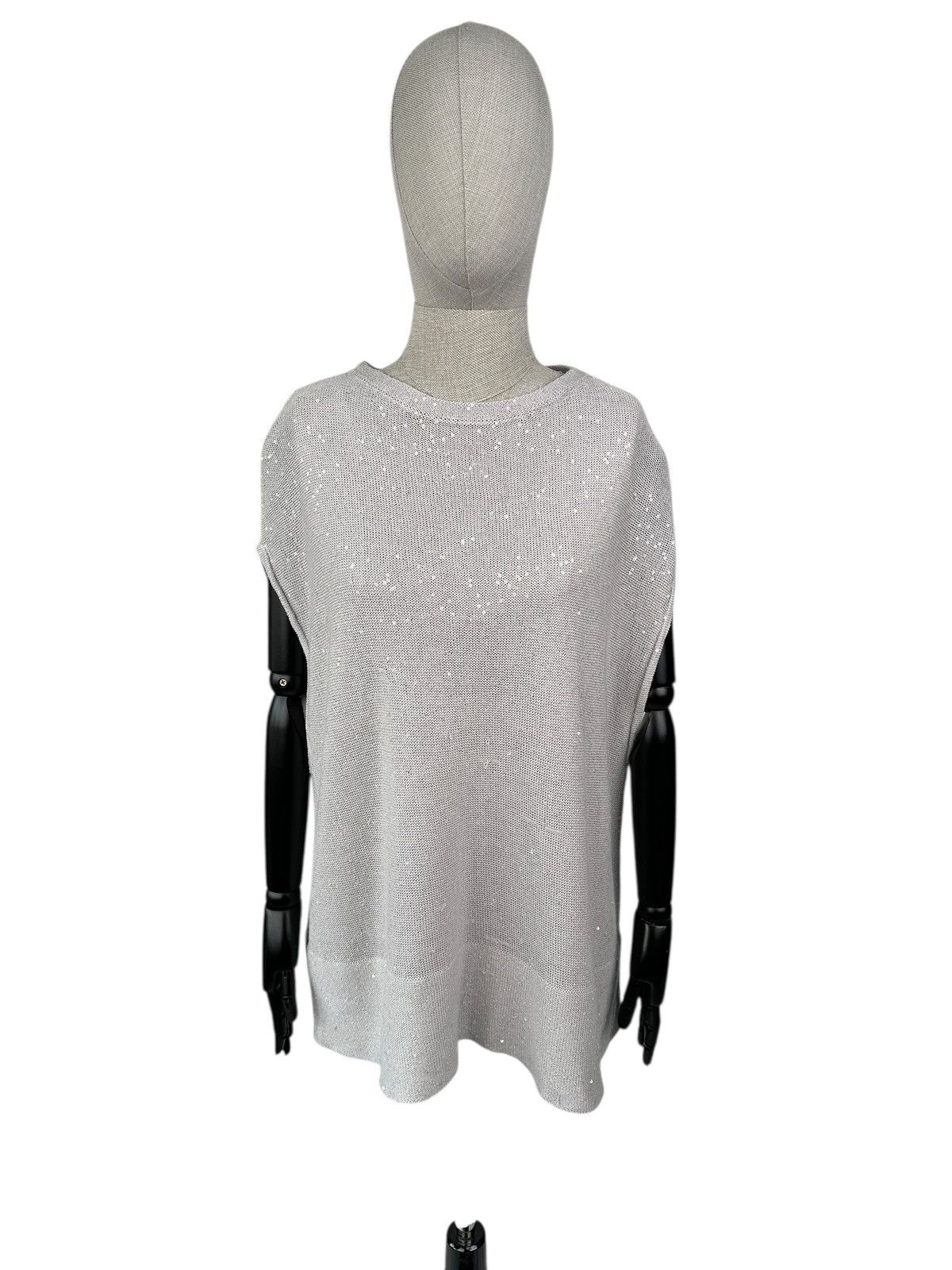 Brunello Cucinelli BRUNELLO CUCINELLI Linen Silk Sequins Sleeveless Sweater Size M / US 6-8 / IT 42-44 - 1 Thumbnail