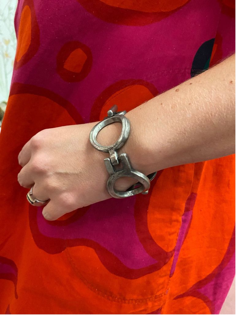 Vintage Anders Andersen Modernist Denmark 1960s Pewter Link Bracelet Size ONE SIZE - 1 Thumbnail