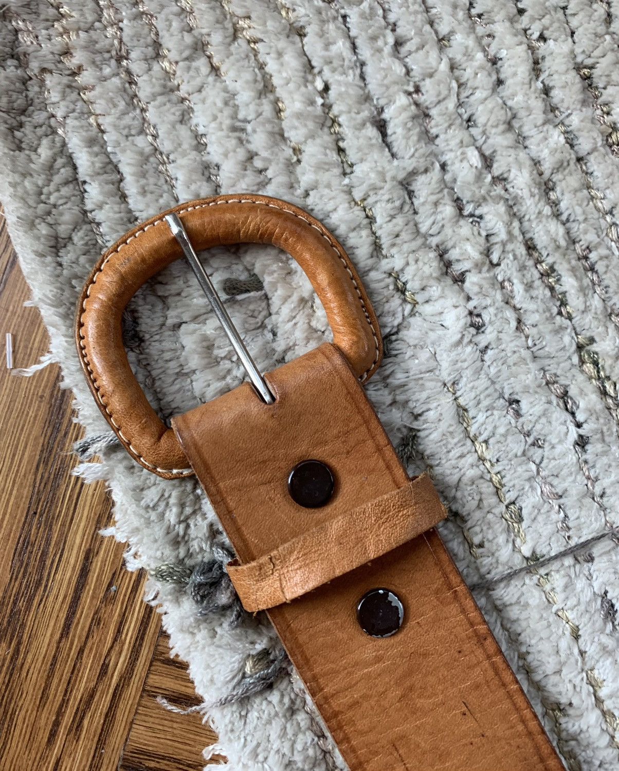 Vintage 1970s Tooled Leather Belt Vintage Weave 70s Big XL 40 Hippie Size ONE SIZE - 4 Thumbnail
